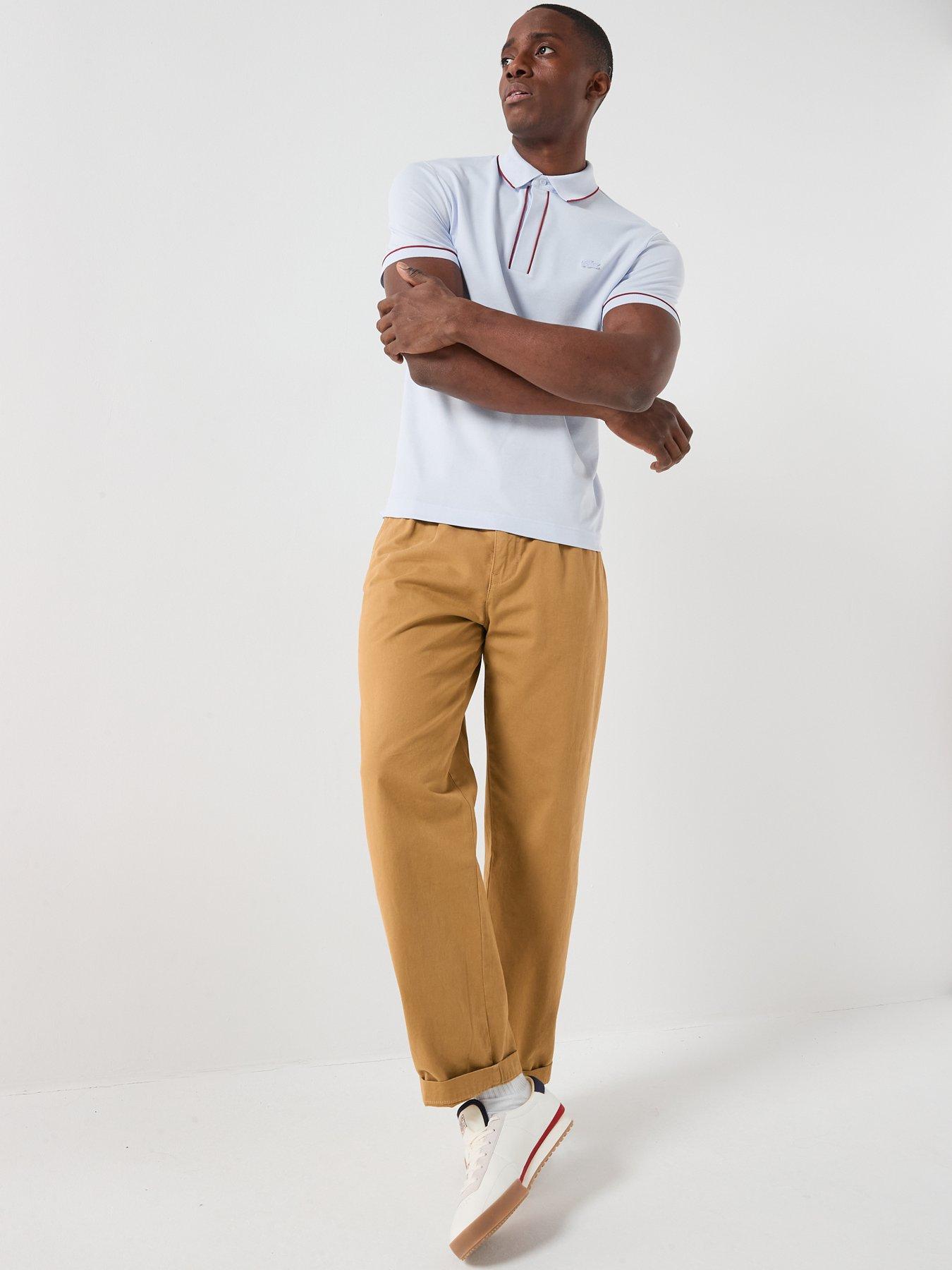 Image 4 of 5 of Lacoste Regular Fit Paris Stretch Pique Polo Shirt - Pale Blue