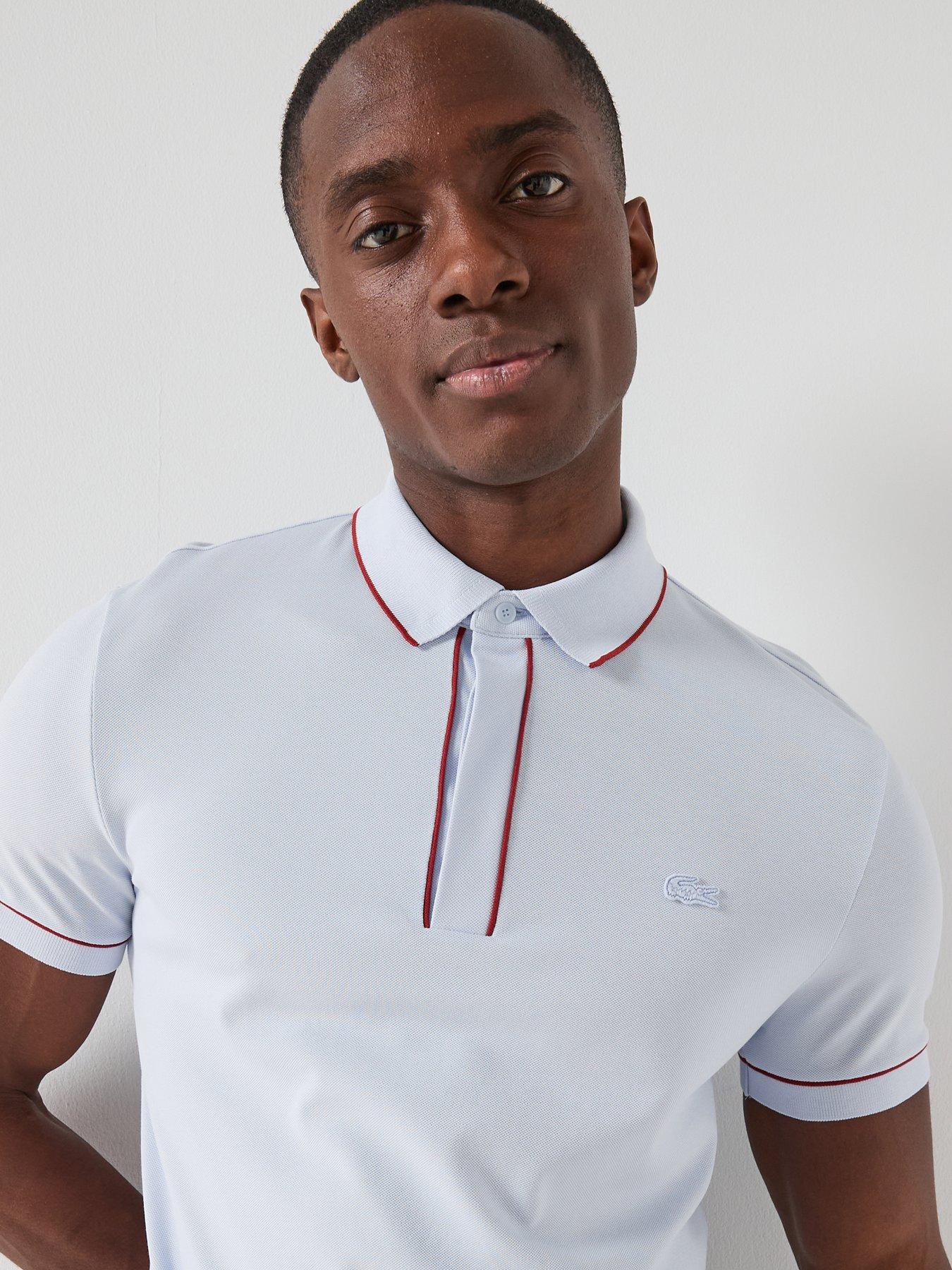 Image 5 of 5 of Lacoste Regular Fit Paris Stretch Pique Polo Shirt - Pale Blue