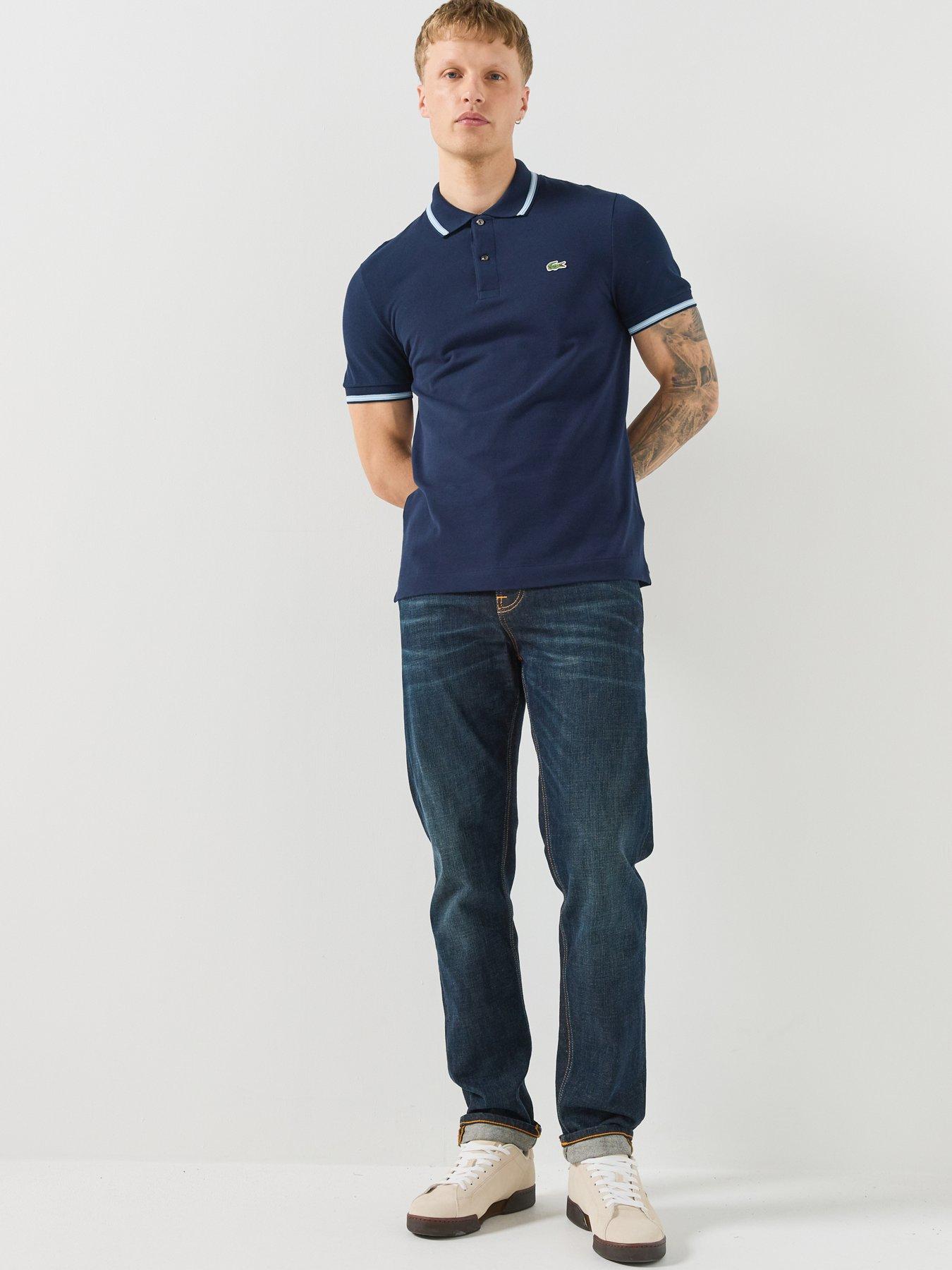 Image 3 of 6 of Lacoste L.12.12 Tipped &nbsp;Pique Polo Shirt - Black