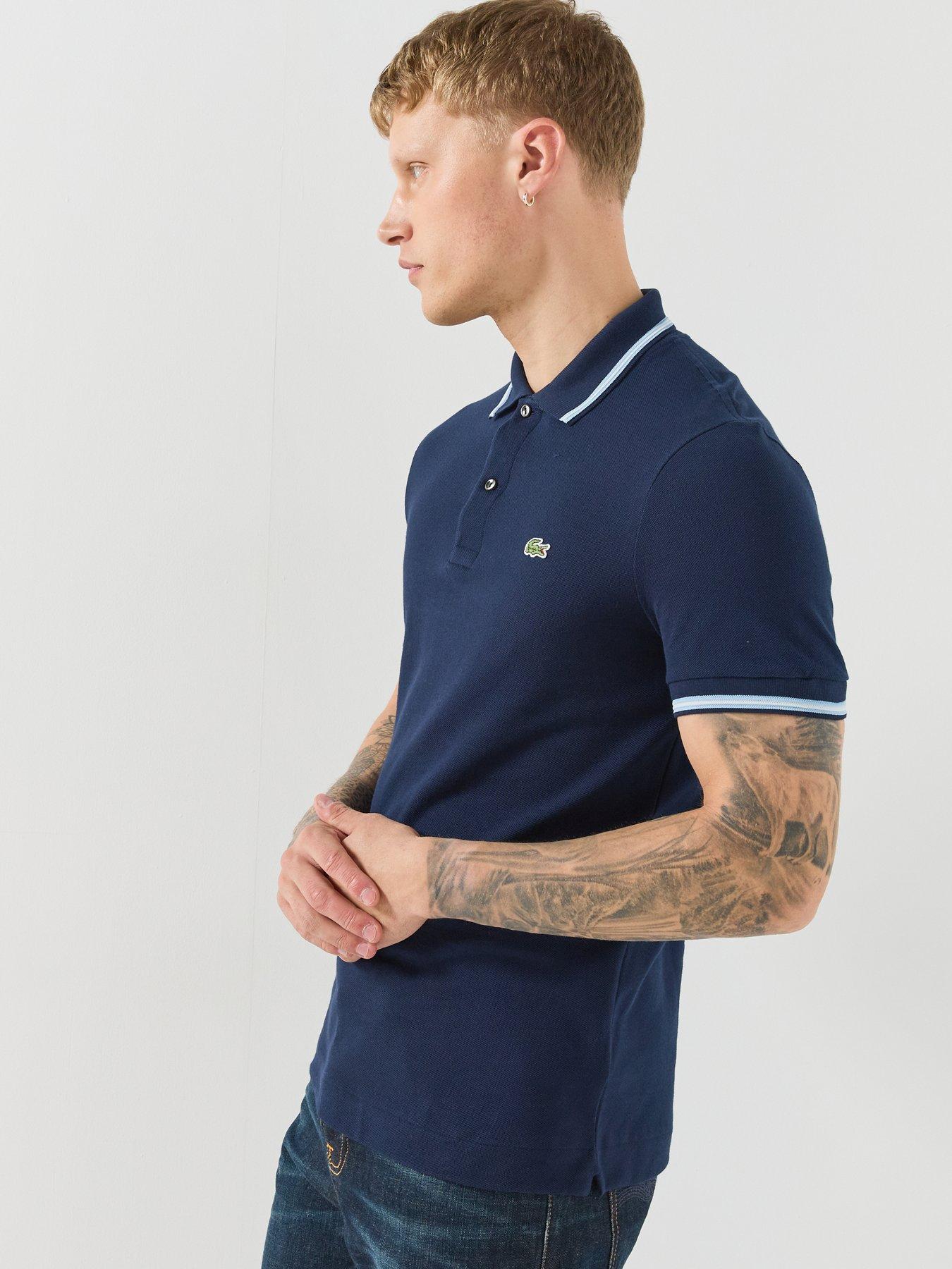 Image 5 of 6 of Lacoste L.12.12 Tipped &nbsp;Pique Polo Shirt - Black