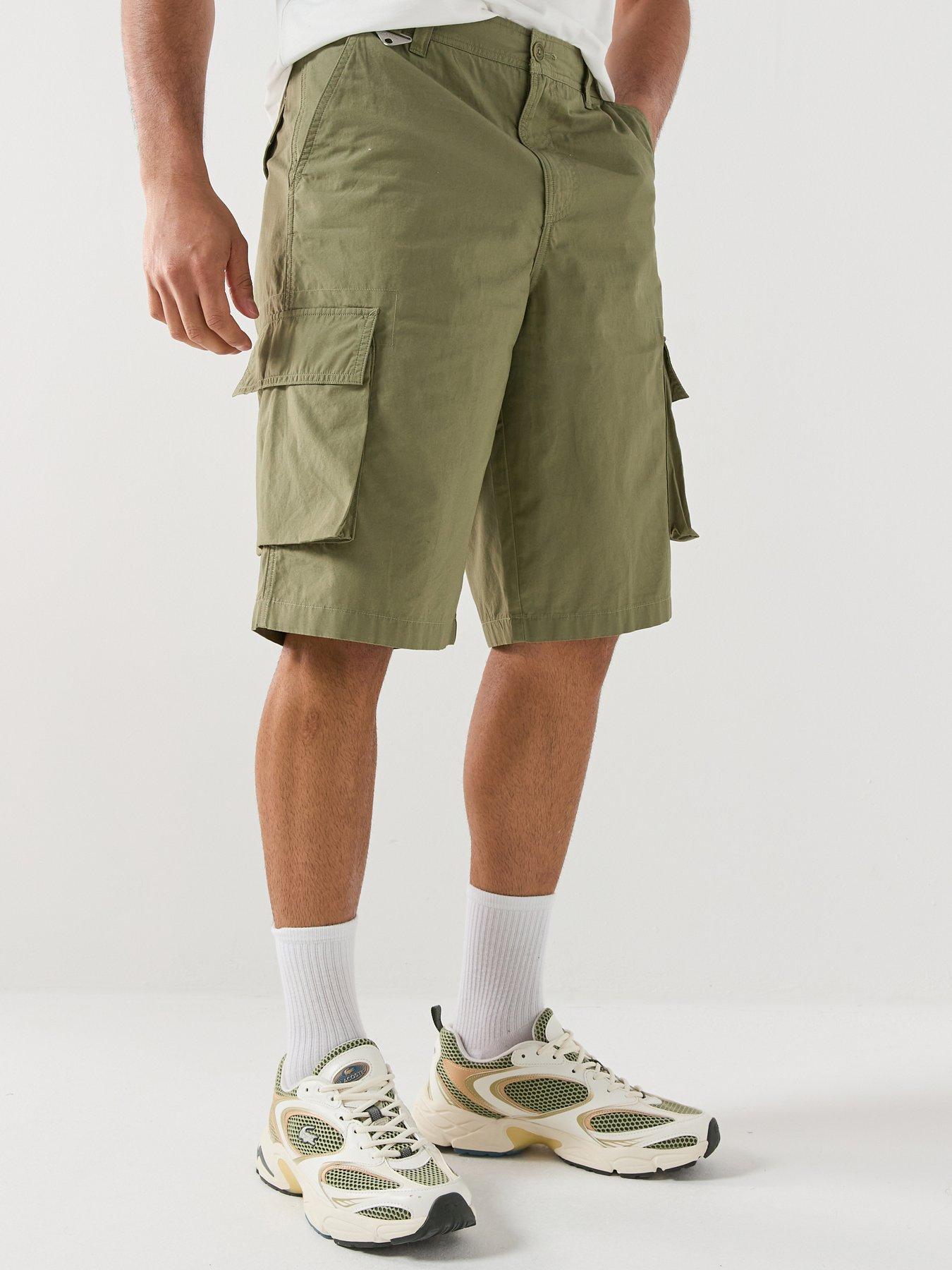 Lacoste Lacoste Lightweight Cotton Poplin Bermuda Cargo Shorts - Khaki