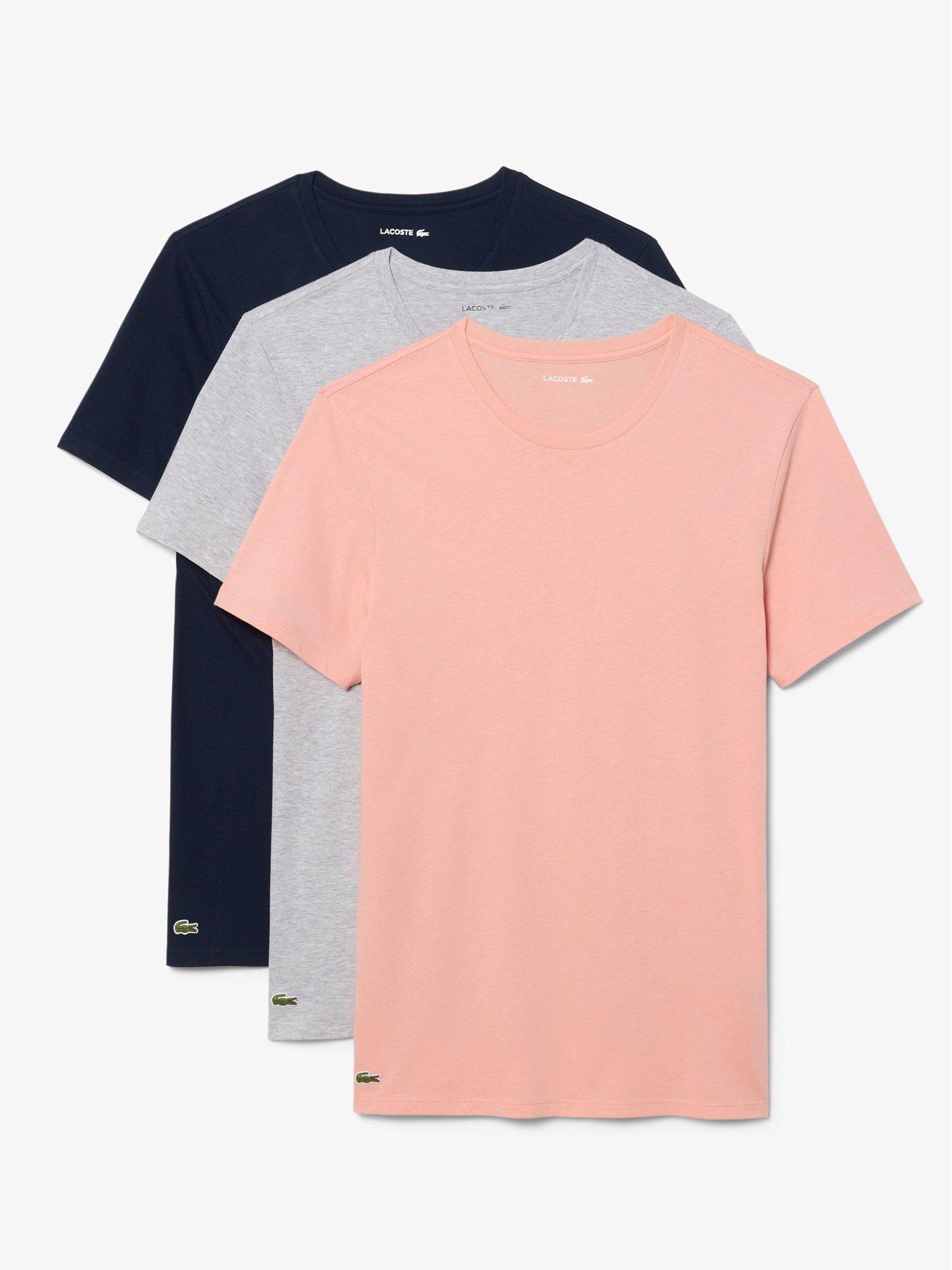 Lacoste 3-Pack Cotton Crew Neck T-Shirts- Multi