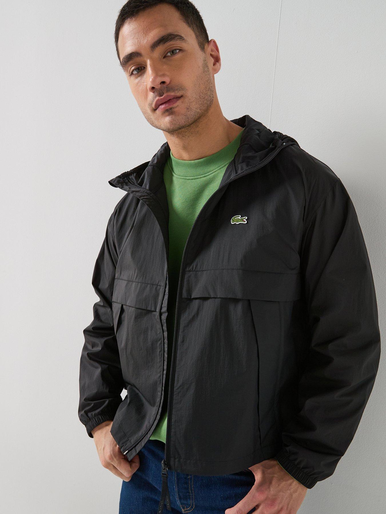 Lacoste Lightweight Unlined Ripstop Jacket, Black, Size L, Men