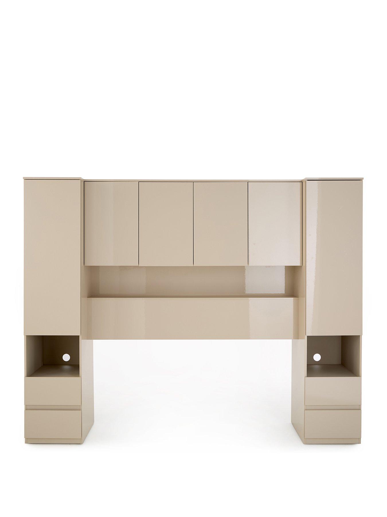Image 2 of 7 of Very Home Layton Gloss Overbed Unit - Oatmeal