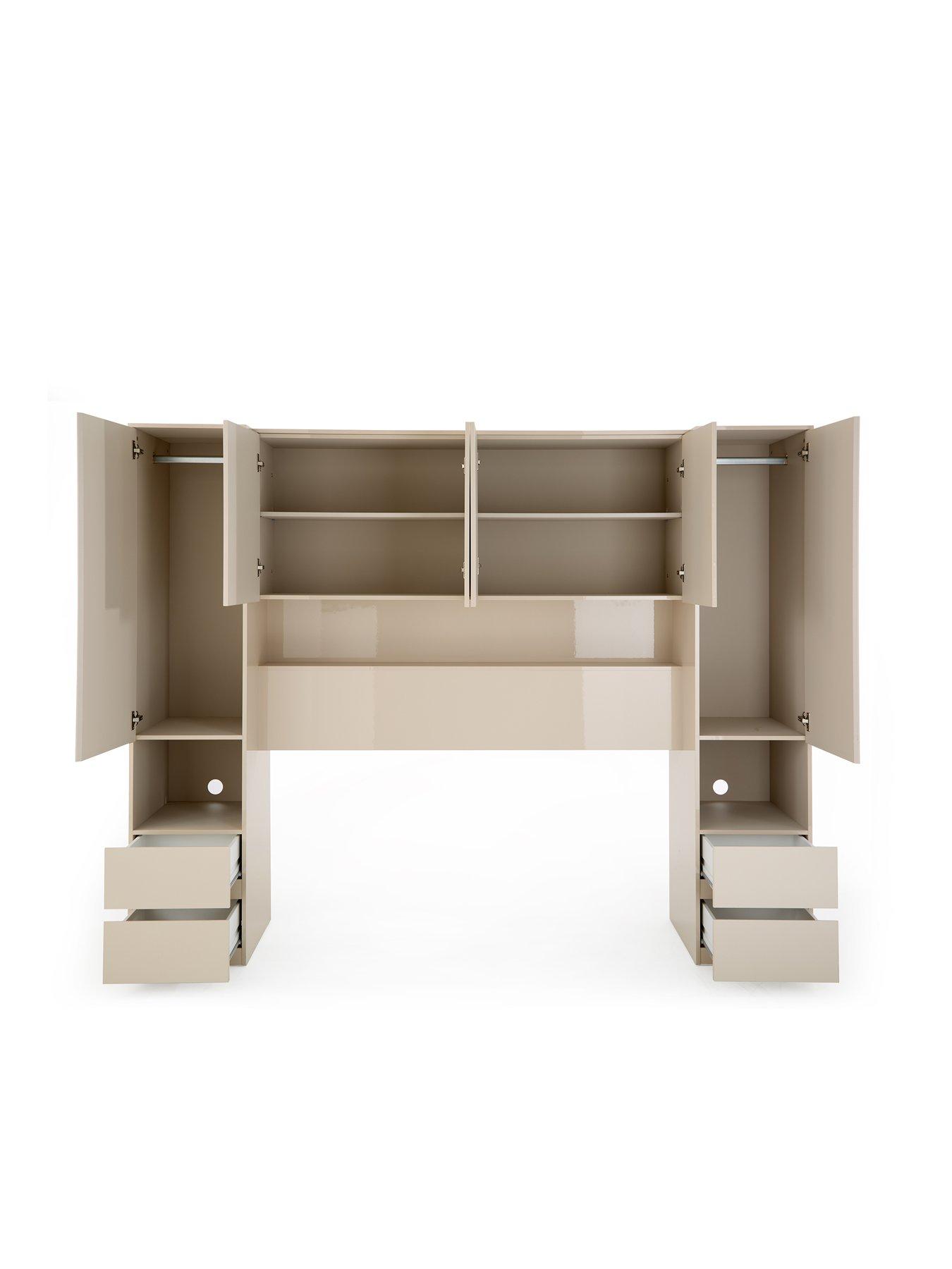 Image 4 of 7 of Very Home Layton Gloss Overbed Unit - Oatmeal