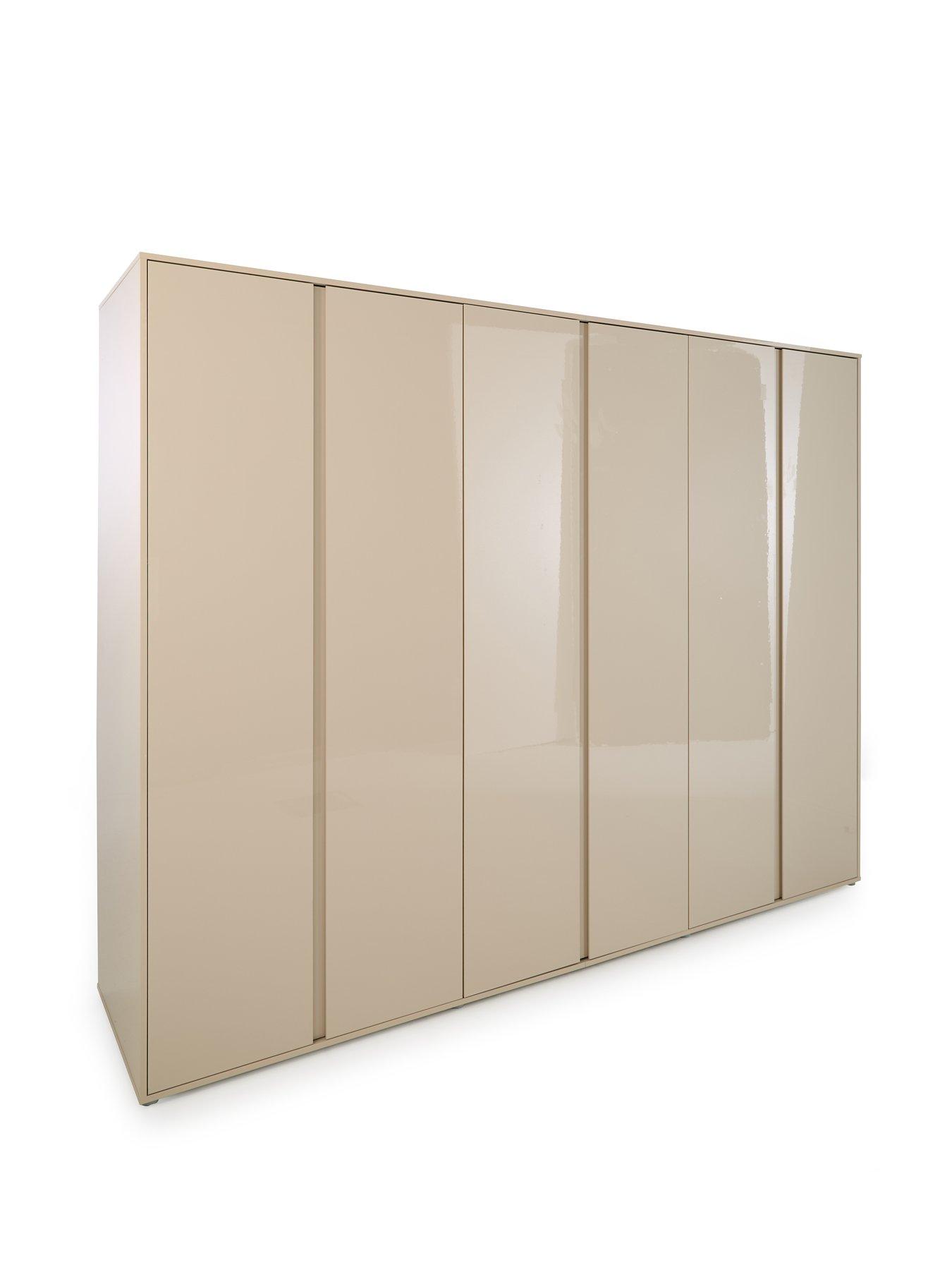 Image 3 of 7 of Very Home Layton Gloss 6 Door Wardrobe - Oatmeal