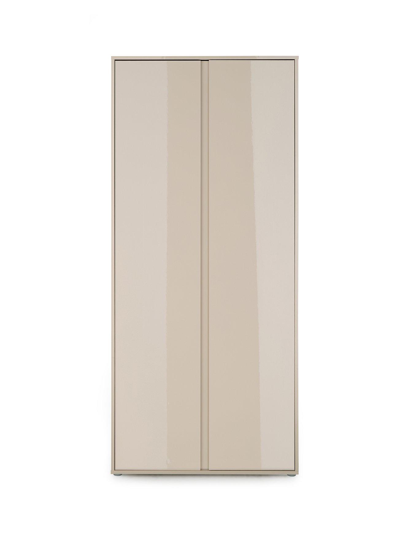 Image 2 of 7 of The Very Collection Layton Gloss 2 Door Wardrobe - Oatmeal