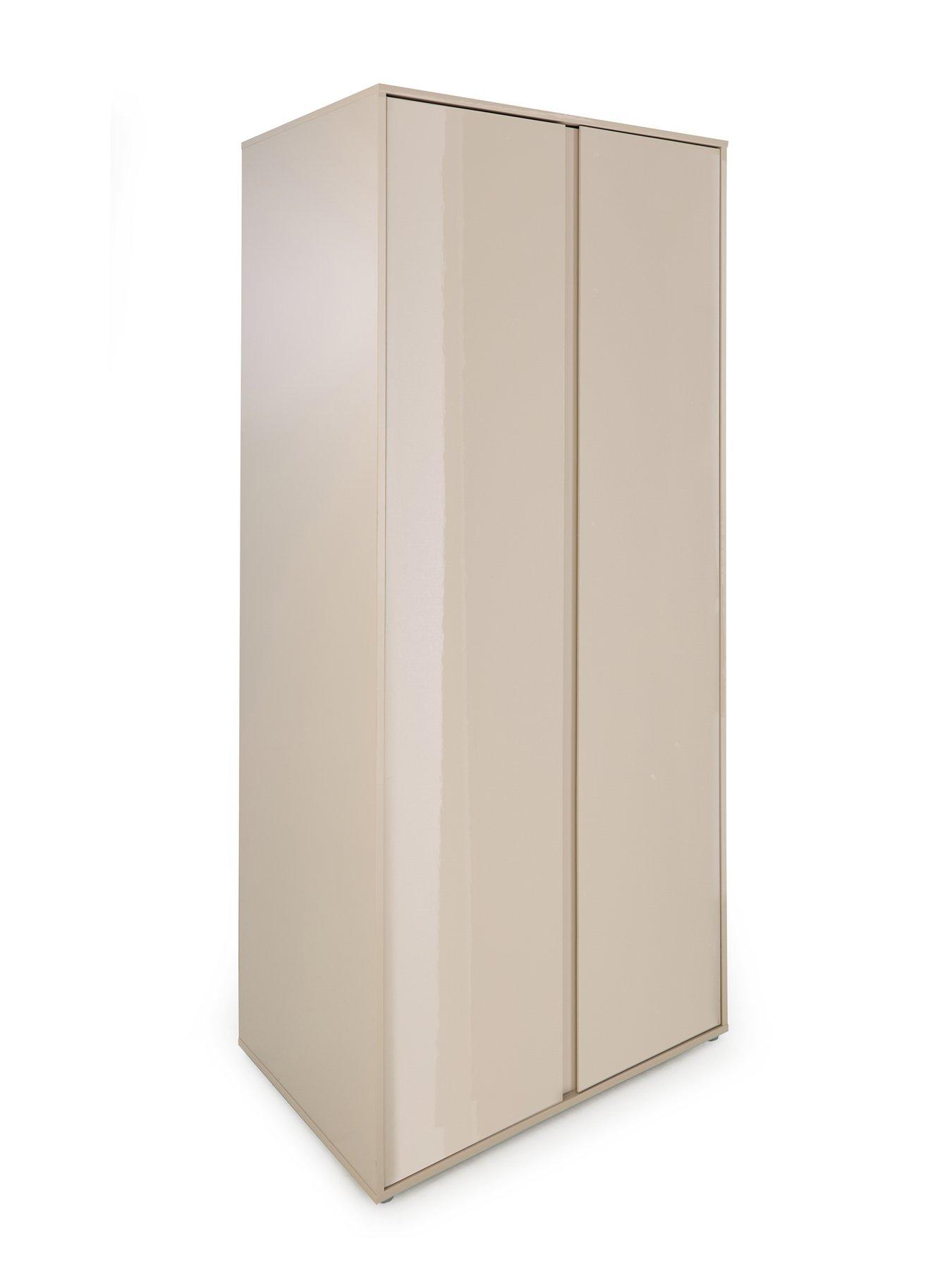 Image 3 of 7 of The Very Collection Layton Gloss 2 Door Wardrobe - Oatmeal