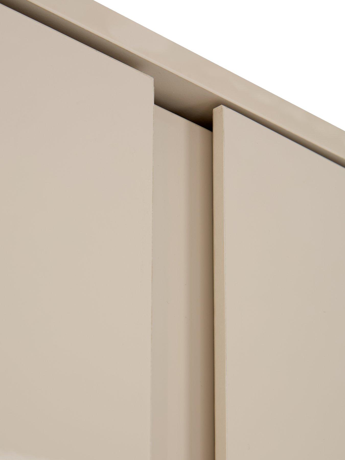Image 7 of 7 of The Very Collection Layton Gloss 2 Door Wardrobe - Oatmeal