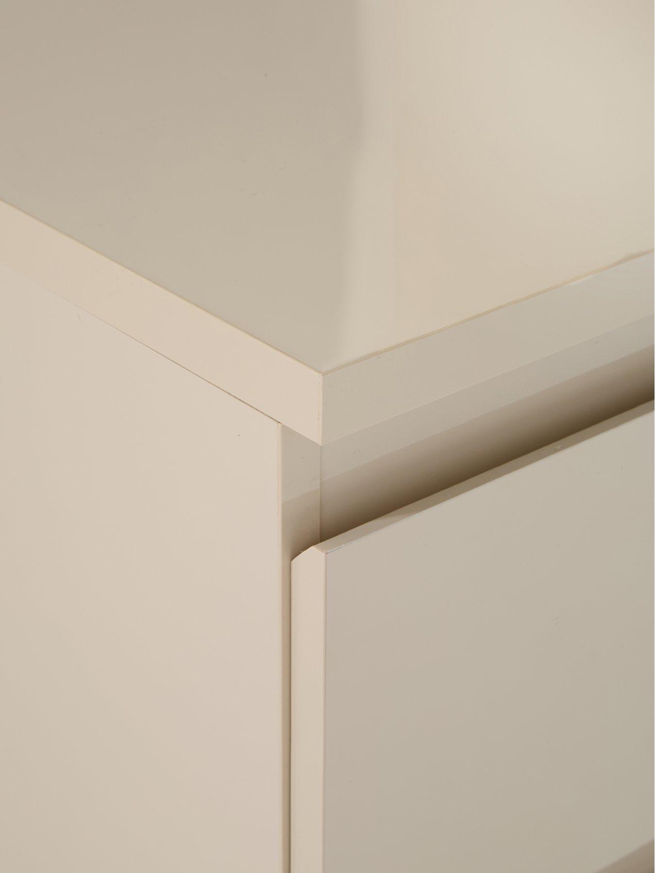 Image 6 of 7 of The Very Collection Layton Gloss 2 Drawer Bedside Chest - Oatmeal - FSC&reg; Certified