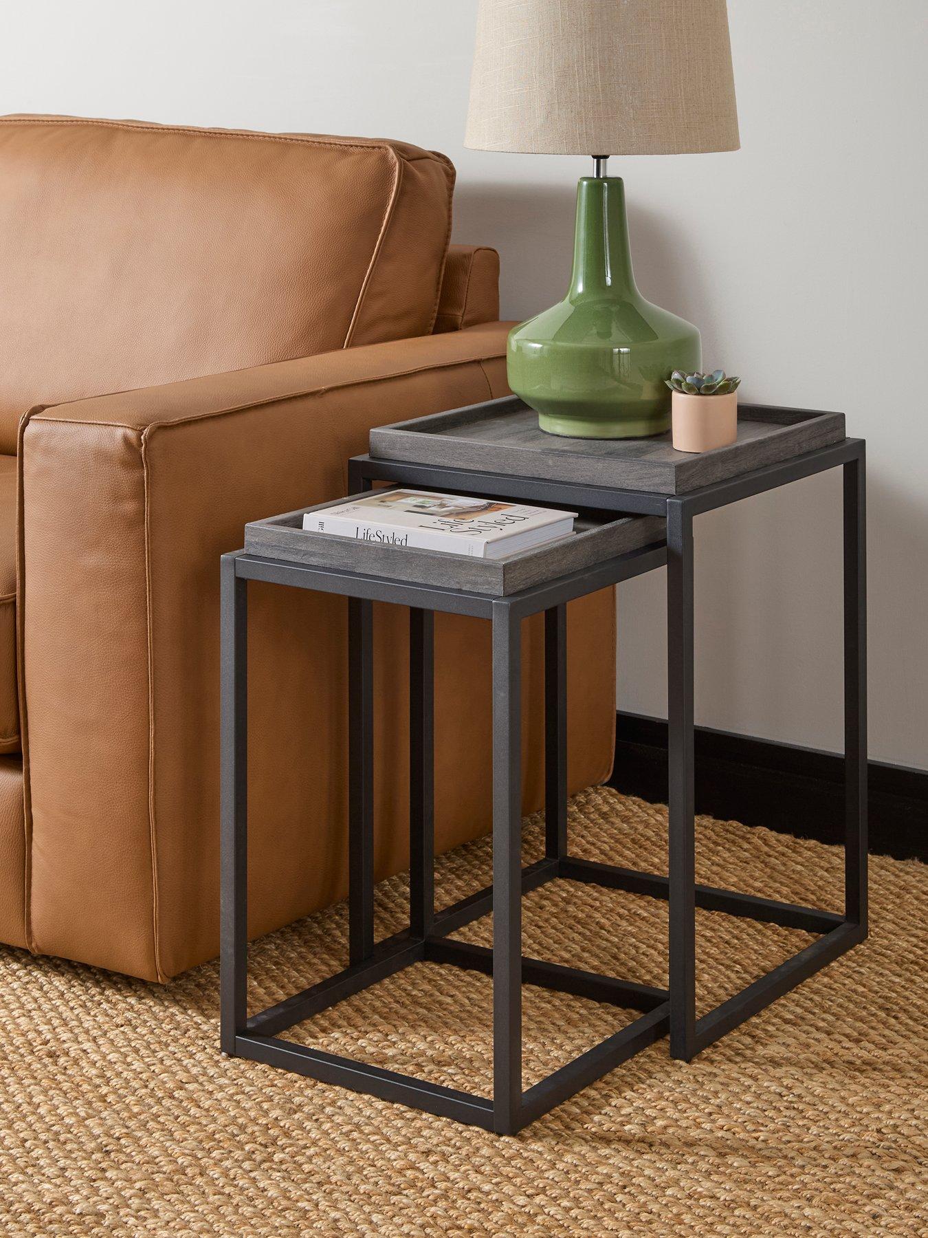 Image 1 of 7 of The Very Collection Harlem Square Nest of Tables - Black Oak - FSC&reg; Certified