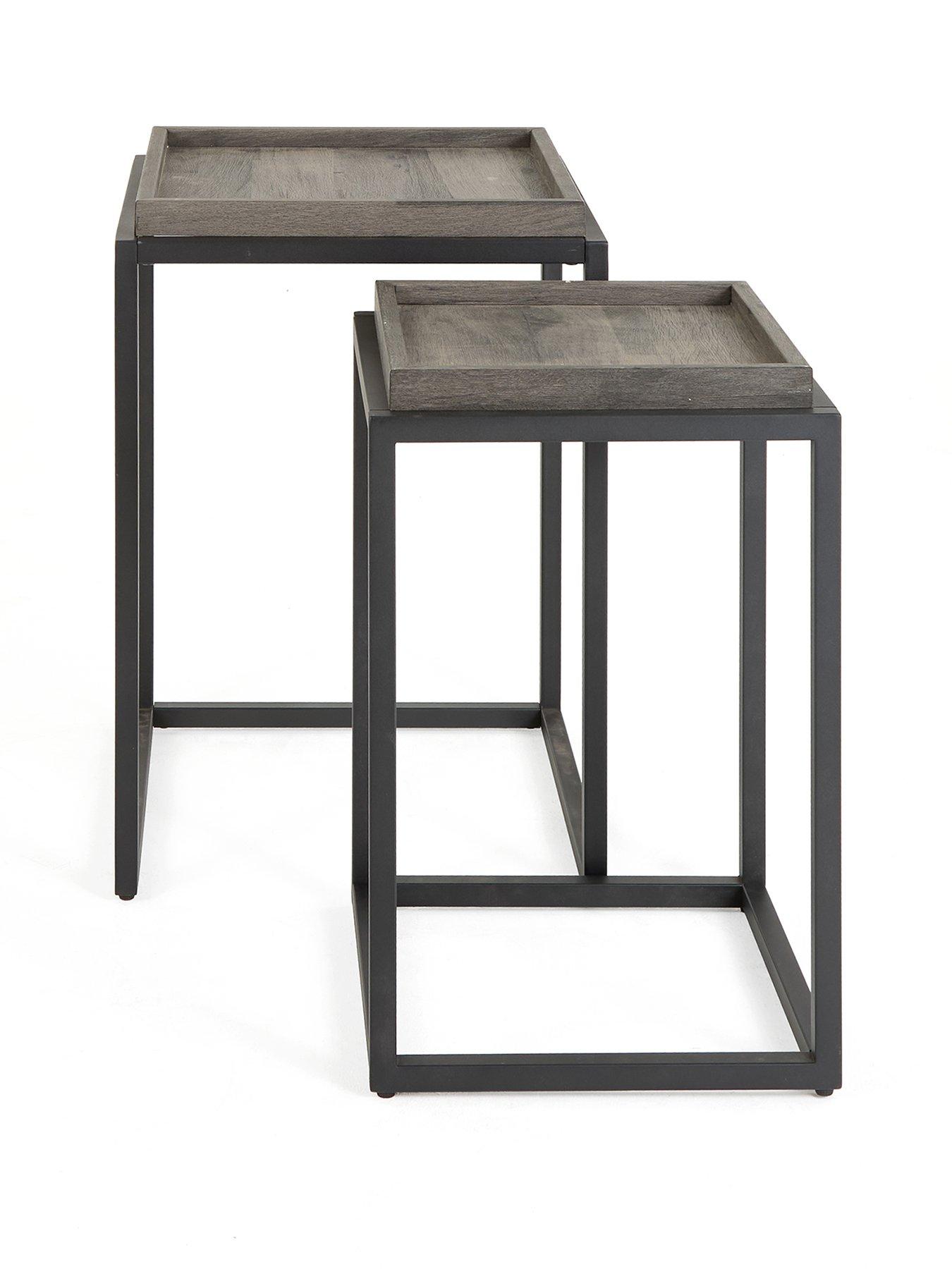 Image 2 of 7 of The Very Collection Harlem Square Nest of Tables - Black Oak - FSC&reg; Certified