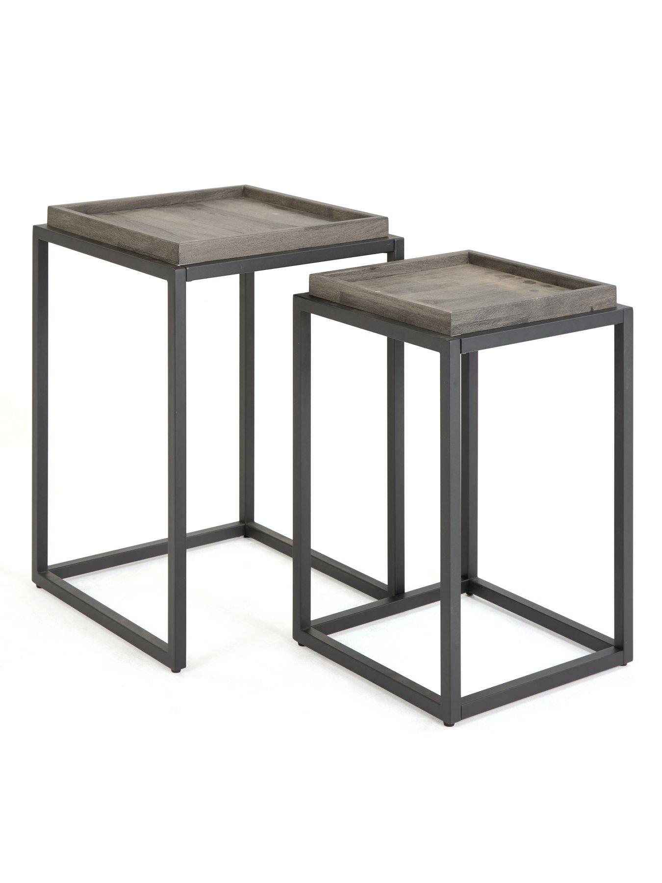 Image 6 of 7 of The Very Collection Harlem Square Nest of Tables - Black Oak - FSC&reg; Certified