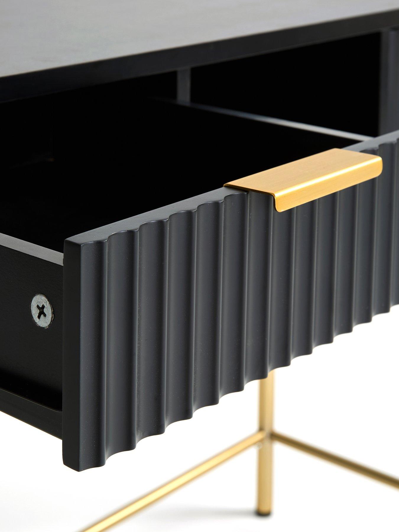 Image 5 of 6 of The Very Collection Cora Desk - Black/Brass