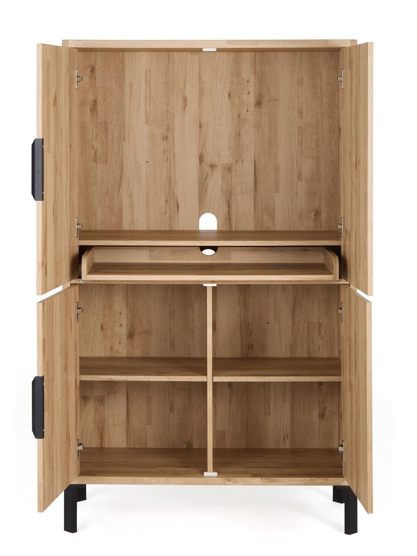Image 3 of 7 of The Very Collection Harlem Hidden Cupboard&nbsp;Desk - Light Oak&nbsp;- FSC&reg; Certified