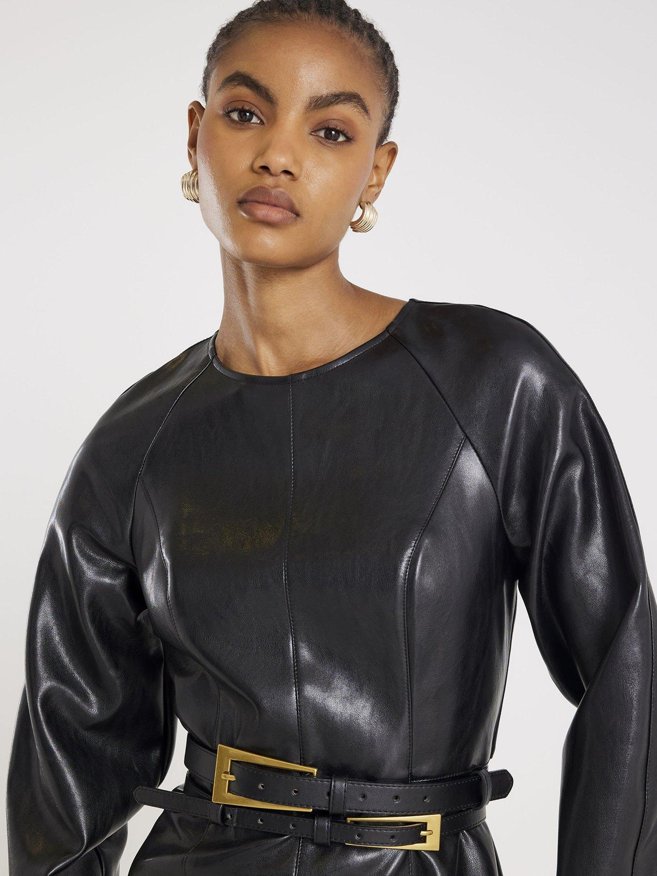 slim fit dress slacks Fate: All Your Idea Black Faux Leather Dress, Small - The Mint Julep Boutique main image 1