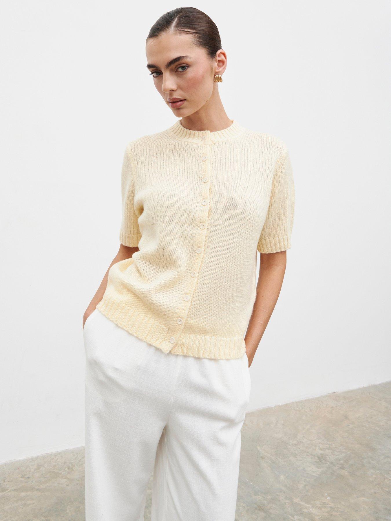 Pretty Lavish Shilou Button Up Knit Top - Butter Lemon