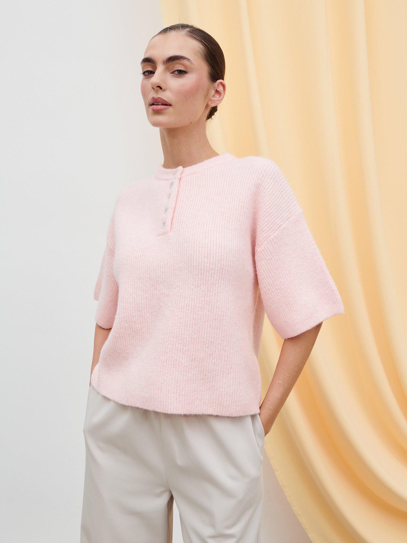 Pretty Lavish Amari Fluffy Knit Top - Pink