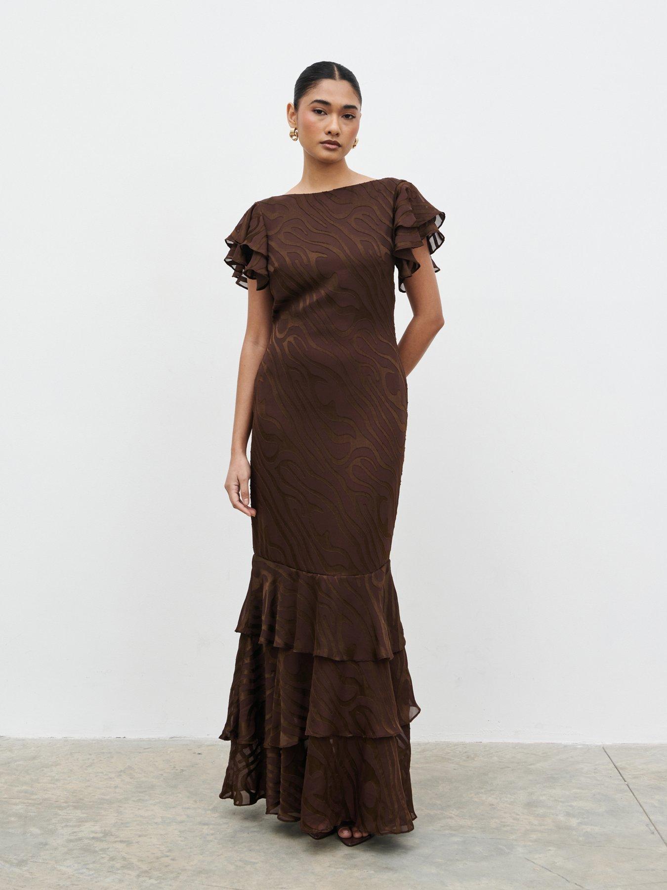 pretty woman brown dress Pretty Woman Midi Dress – marbl.ae main image 0