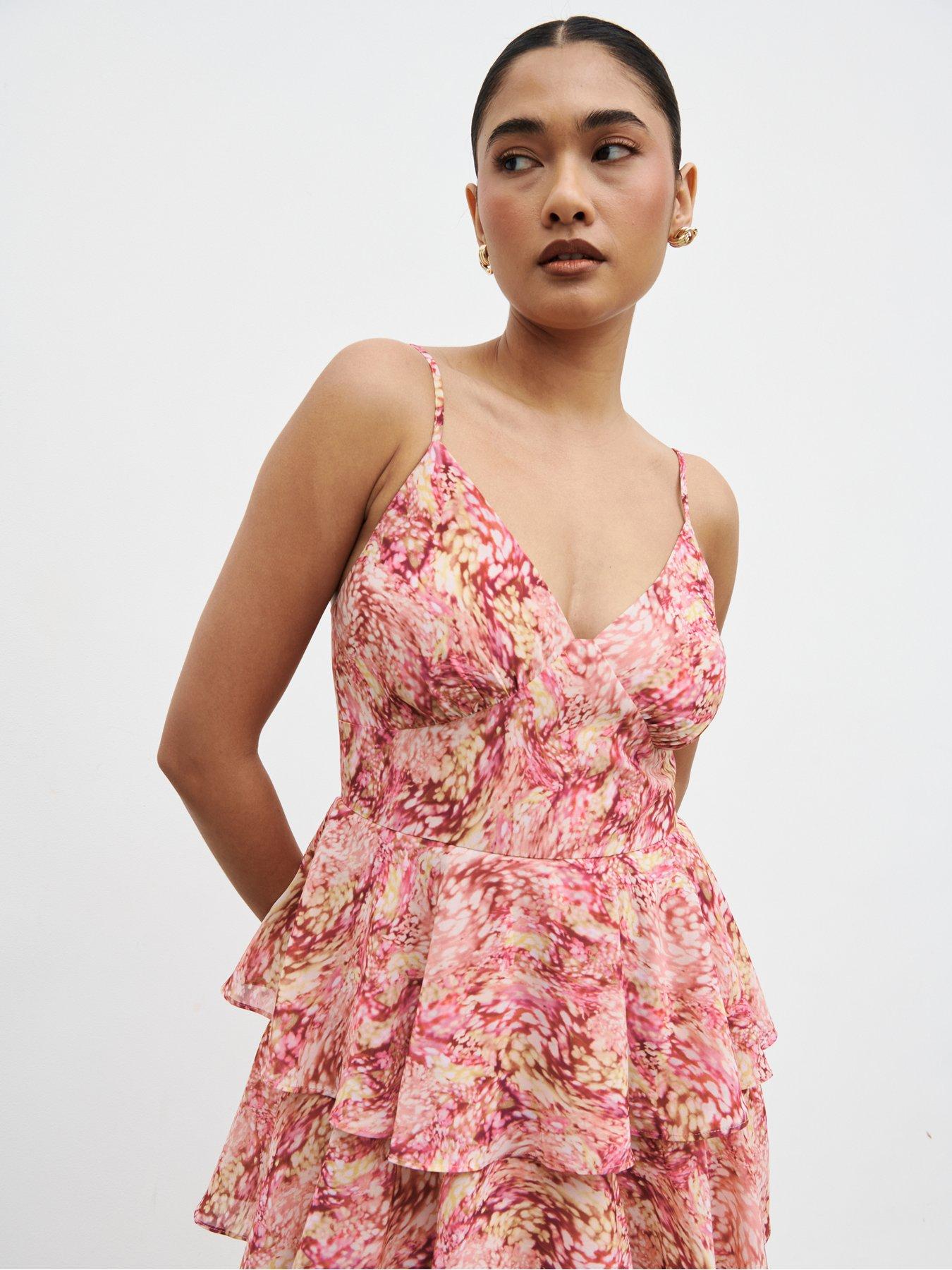 Pretty Lavish Lissy Ruffle Midaxi Dress - Multi | Very