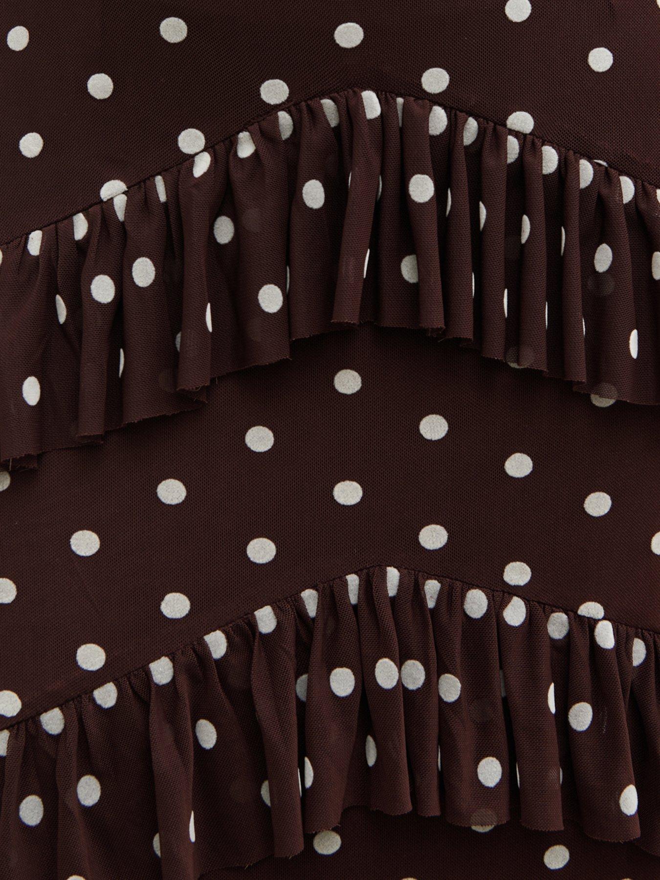 Image 5 of 5 of Pretty Lavish Cecile Ruffle Mesh Maxi Dress