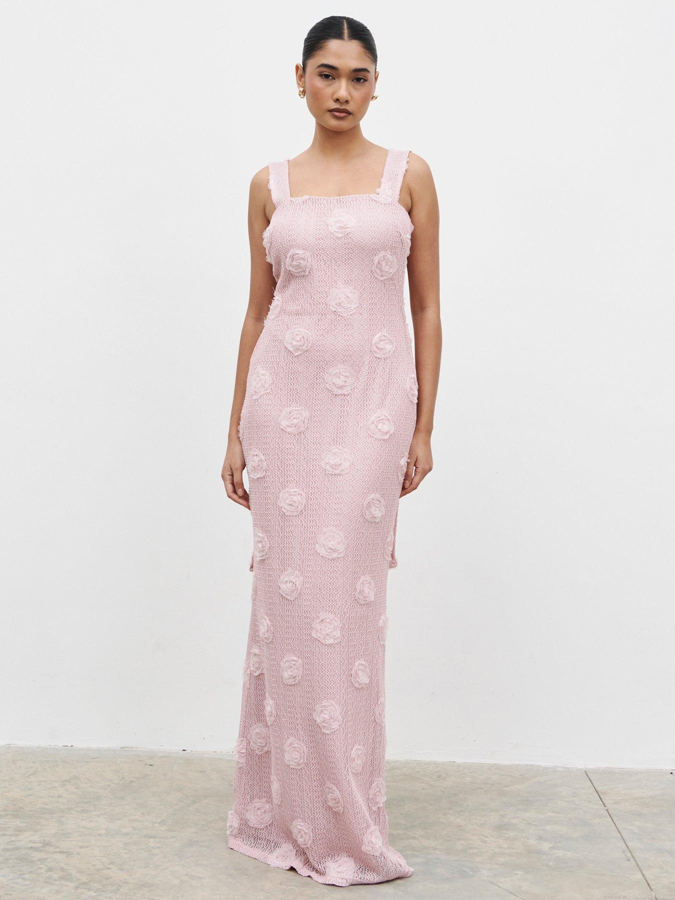 Pretty Lavish: Nancie Floral Maxi Dress - Pastel Pink
