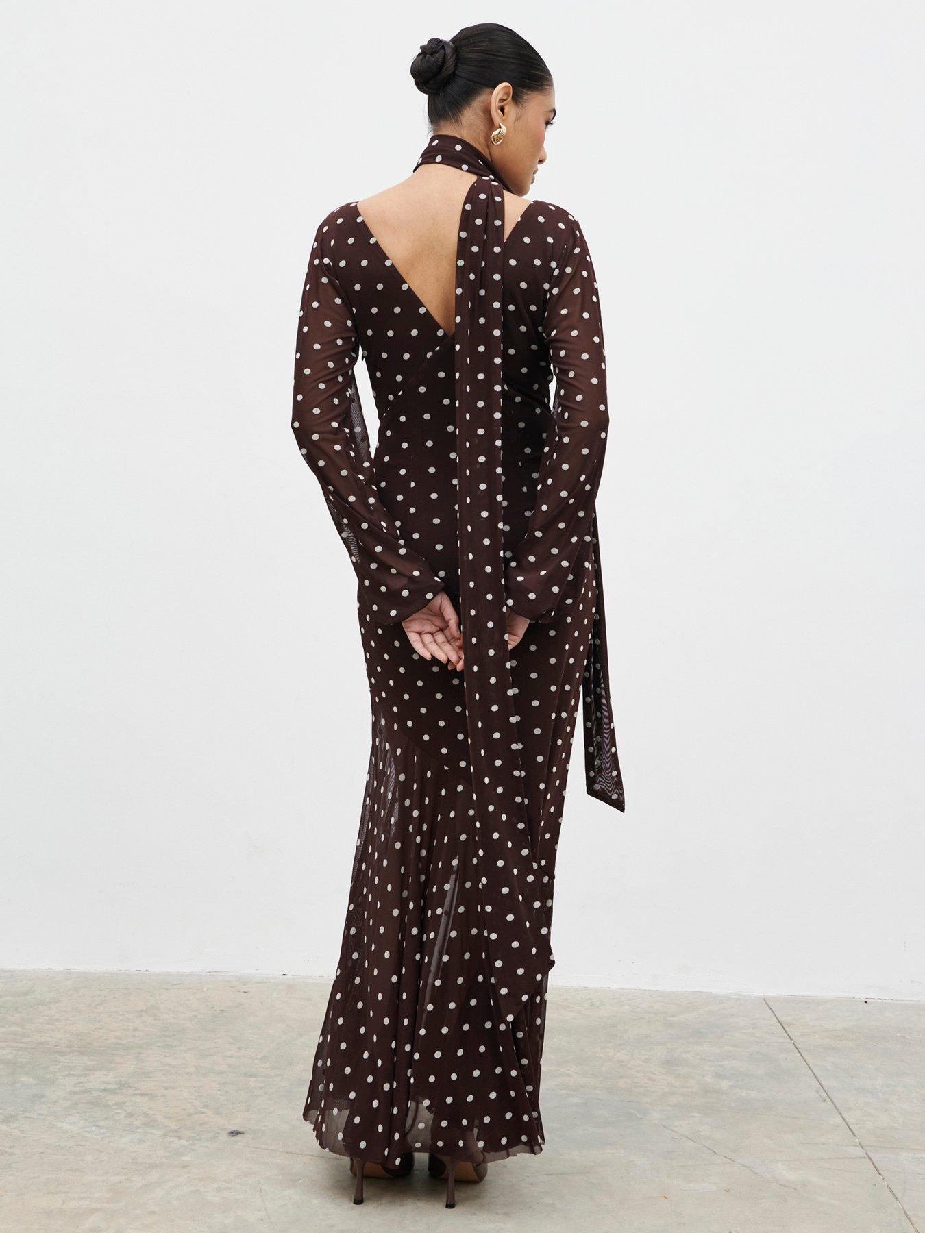 Image 2 of 5 of Pretty Lavish Petula Scarf Mesh Maxi Dress - Multi