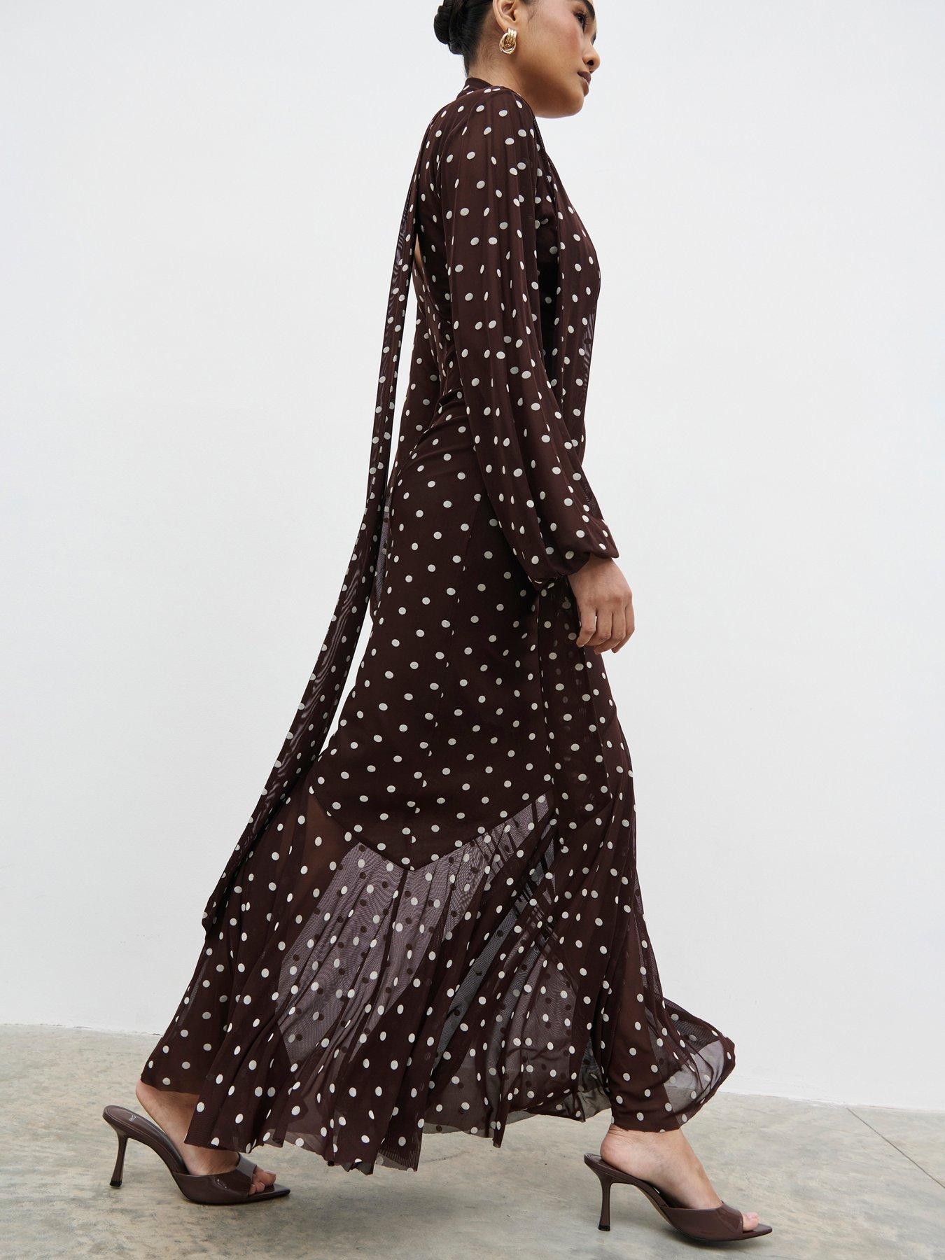 Image 3 of 5 of Pretty Lavish Petula Scarf Mesh Maxi Dress - Multi
