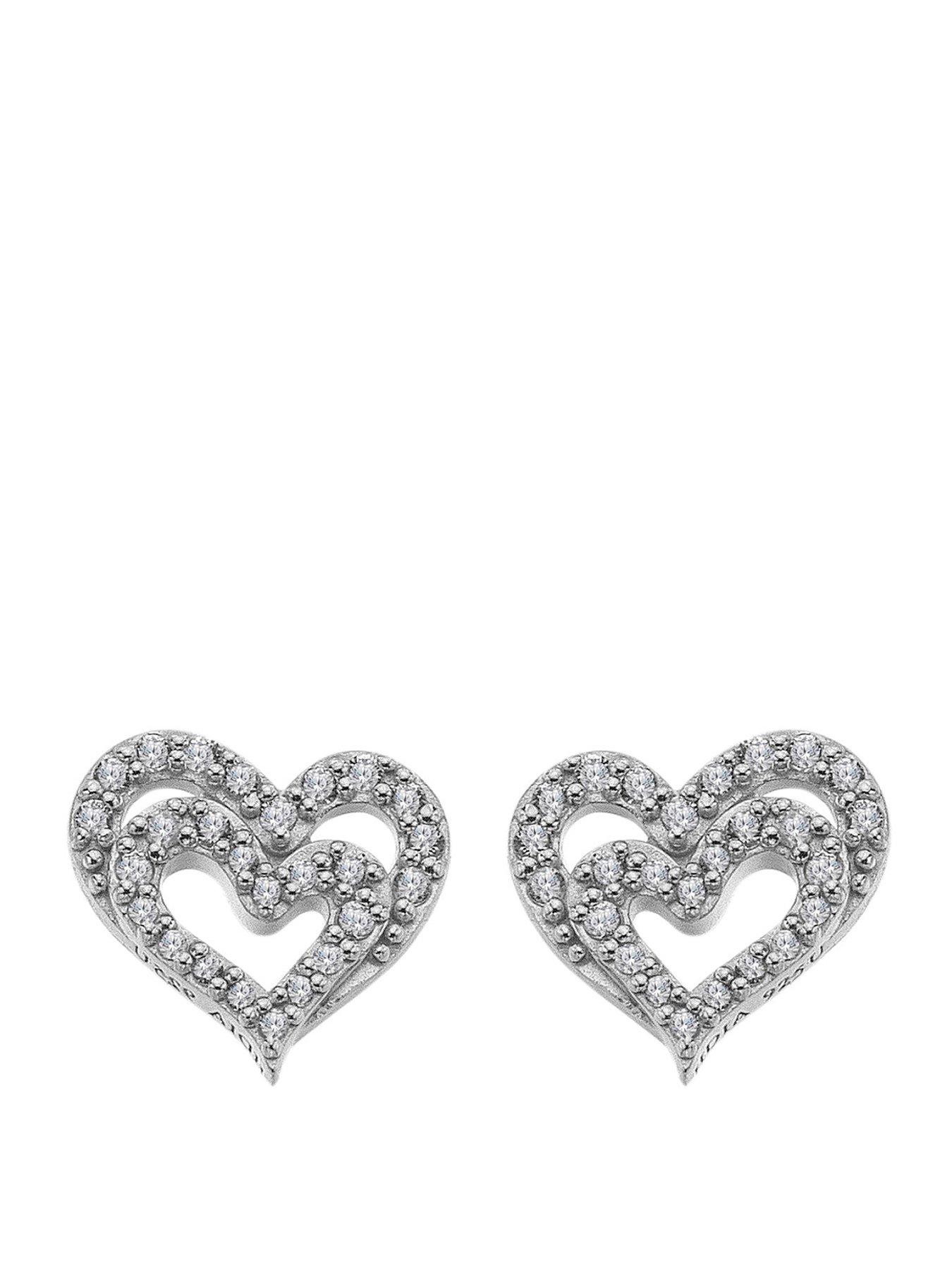 Hot Diamonds Shimmer Heart Earrings, One Colour, Women