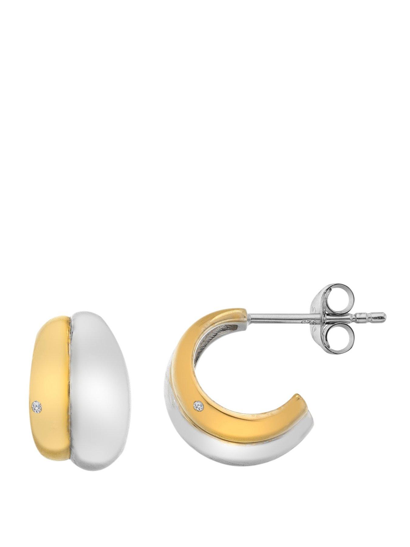 Hot Diamonds Droplet Two Tone Earrings