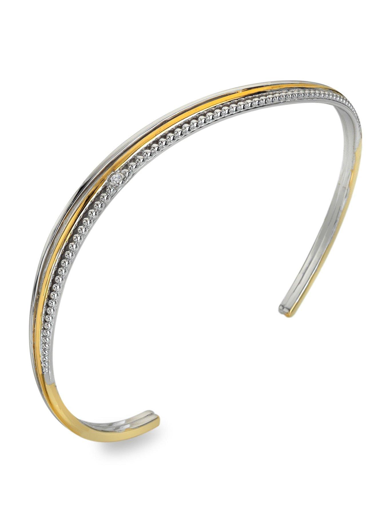 Hot Diamonds Teardrop Two Tone Bangle