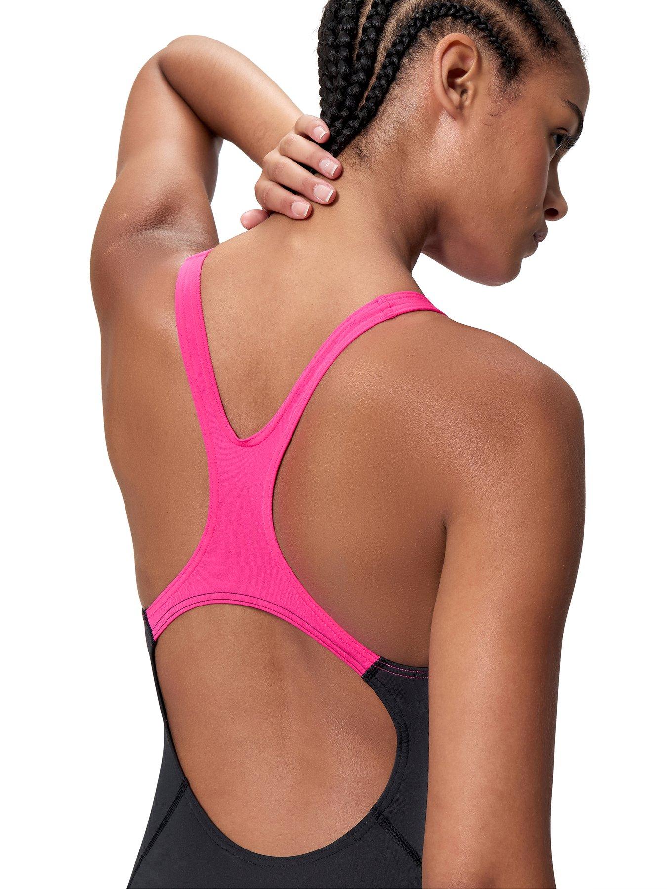 Image 5 of 5 of Speedo Womens Solid Splice Medalist One Piece - Pink