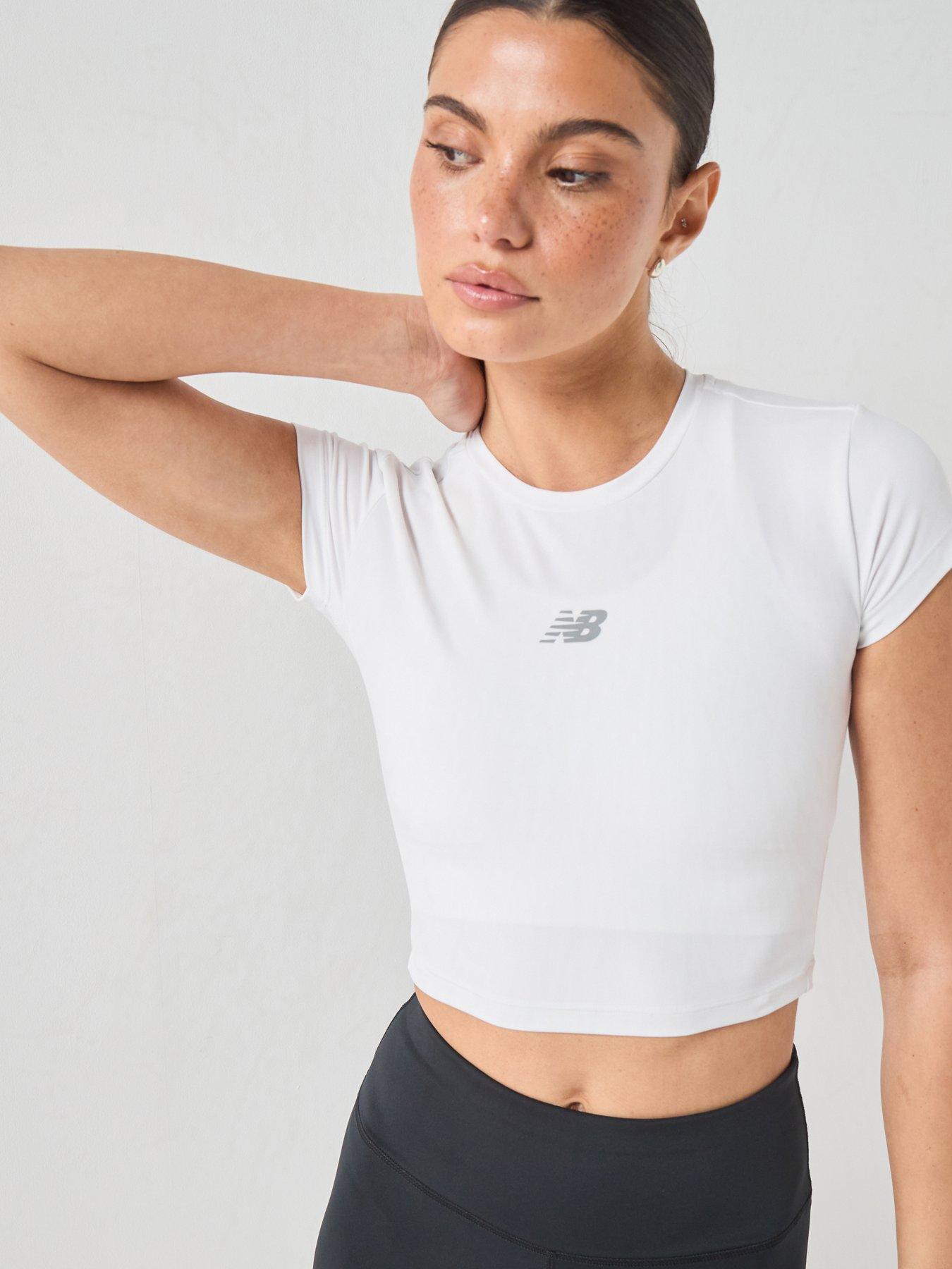New Balance Womens Training Harmony Fitted T-Shirt, White, Size L, Women