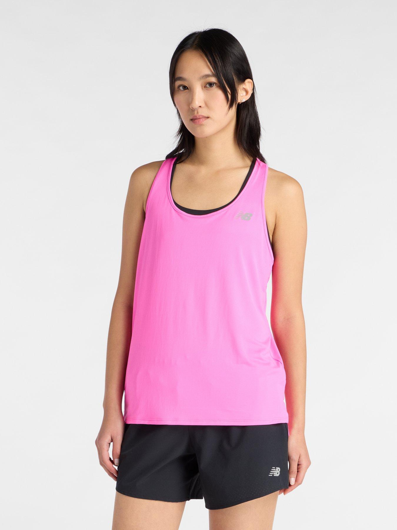 New Balance Womens Running Sport Essentials Tank, Pink, Size L, Women