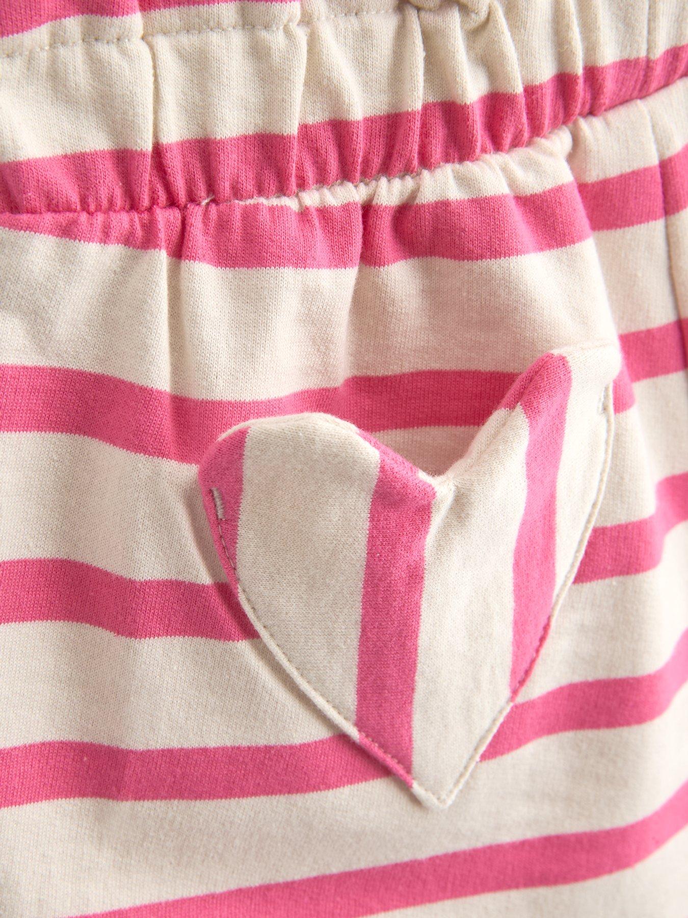 Image 5 of 5 of The Very Collection Girls Striped Pocket Heart Shorts - Pink