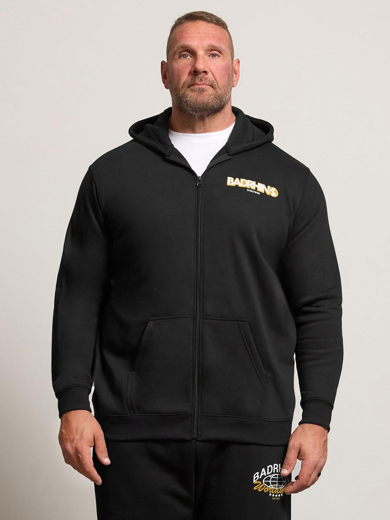 BadRhino World Map Zip Thru Hoodie - Black