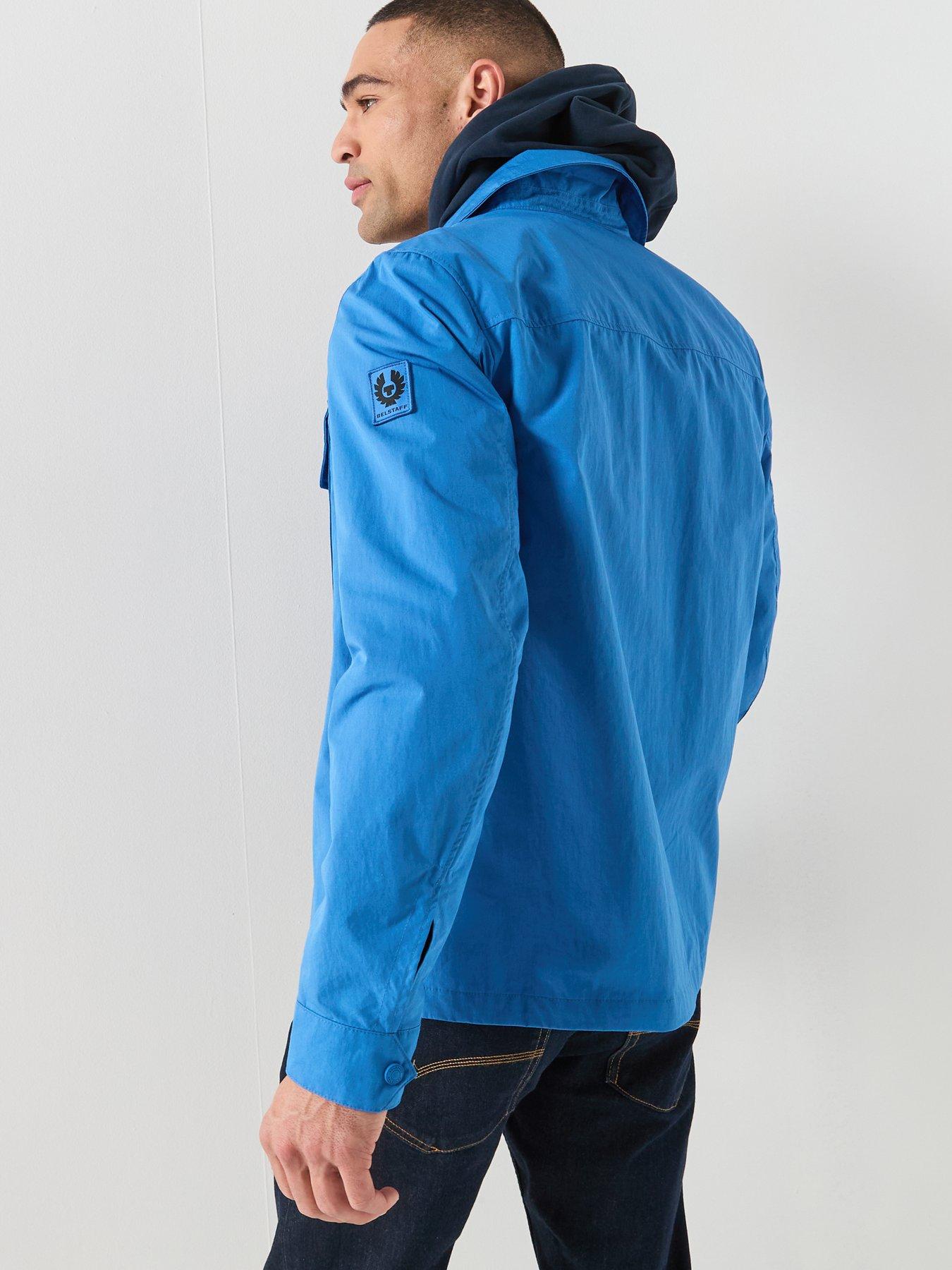 Image 2 of 6 of Belstaff Cargo Cotton Zip Overshirt - Blue