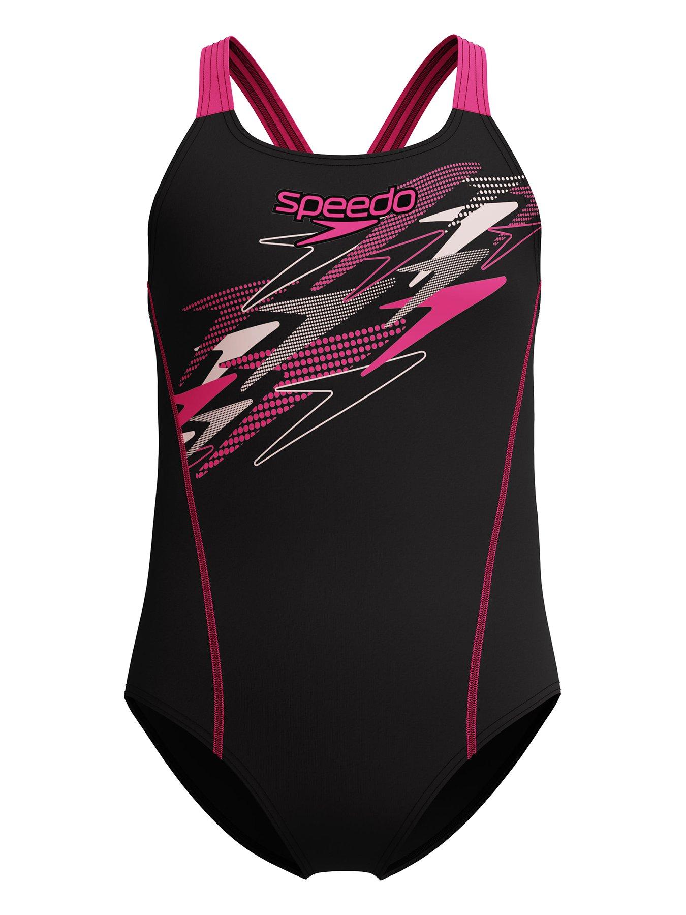 Speedo Girls Medley Logo Medalist One Piece - Dark Grey