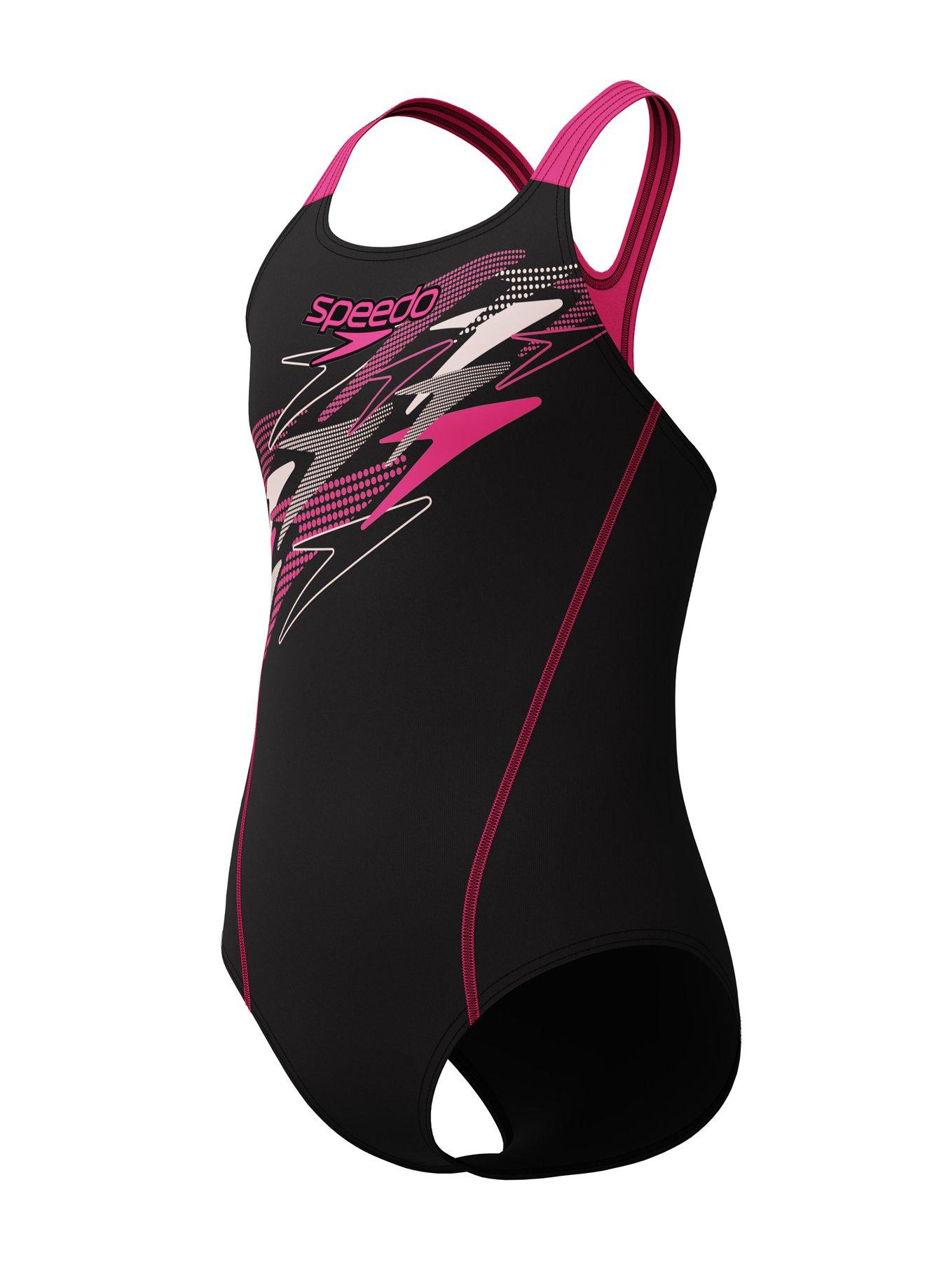Image 4 of 4 of Speedo Girls Medley Logo Medalist One Piece - Dark Grey