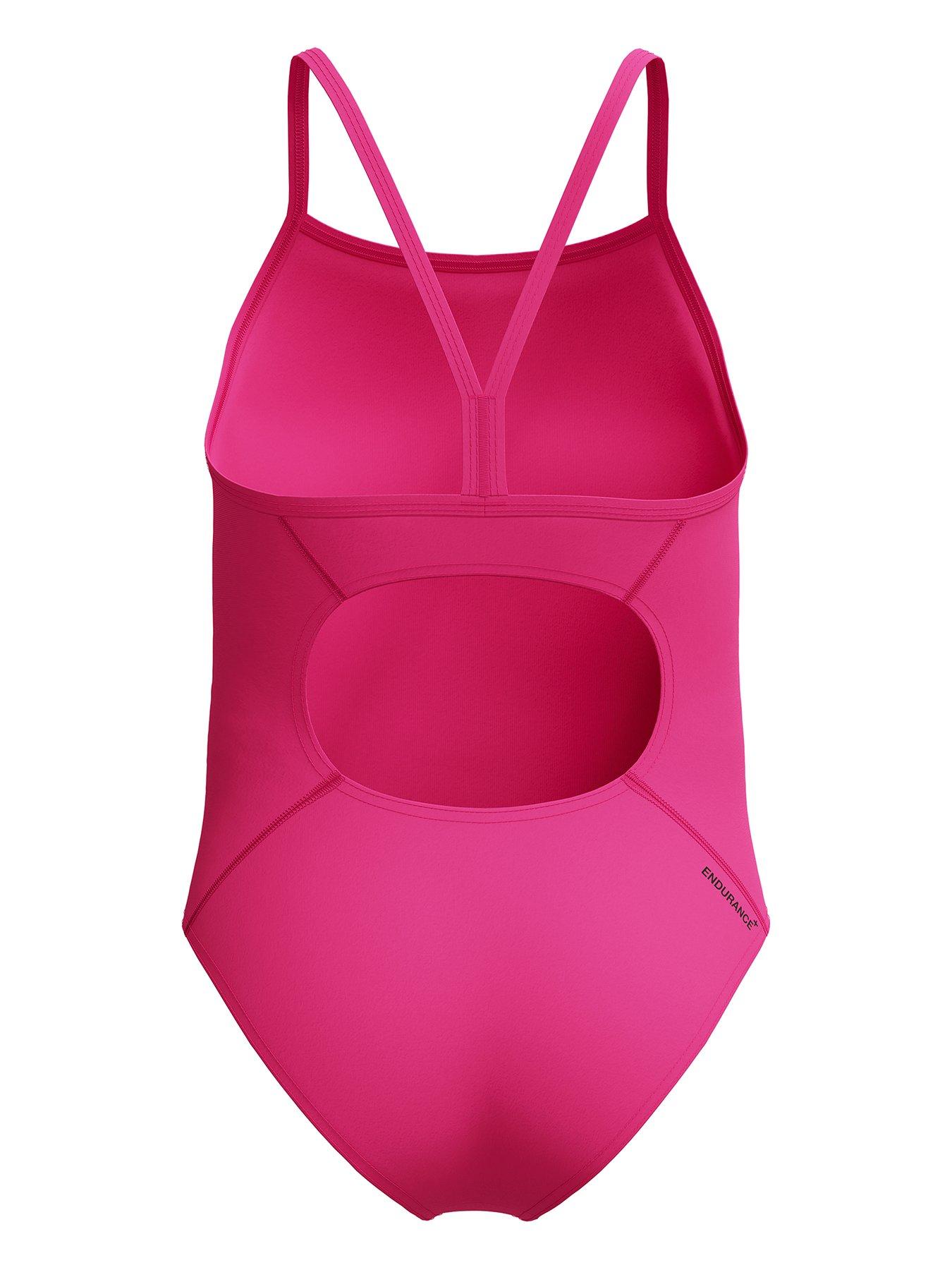Image 2 of 5 of Speedo Girls Endurance+ Logo Thinstrap One Piece - Pink