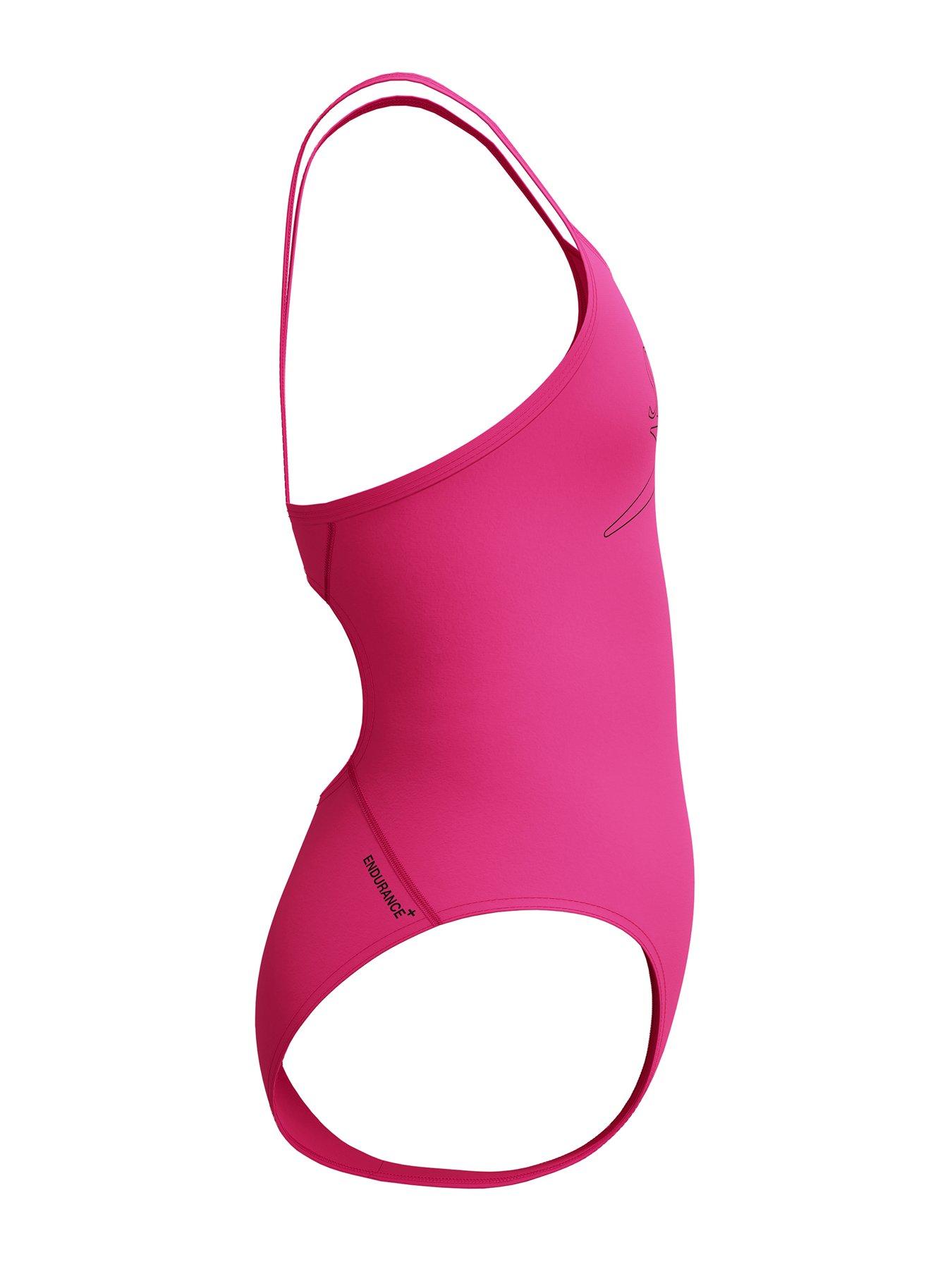 Image 4 of 5 of Speedo Girls Endurance+ Logo Thinstrap One Piece - Pink