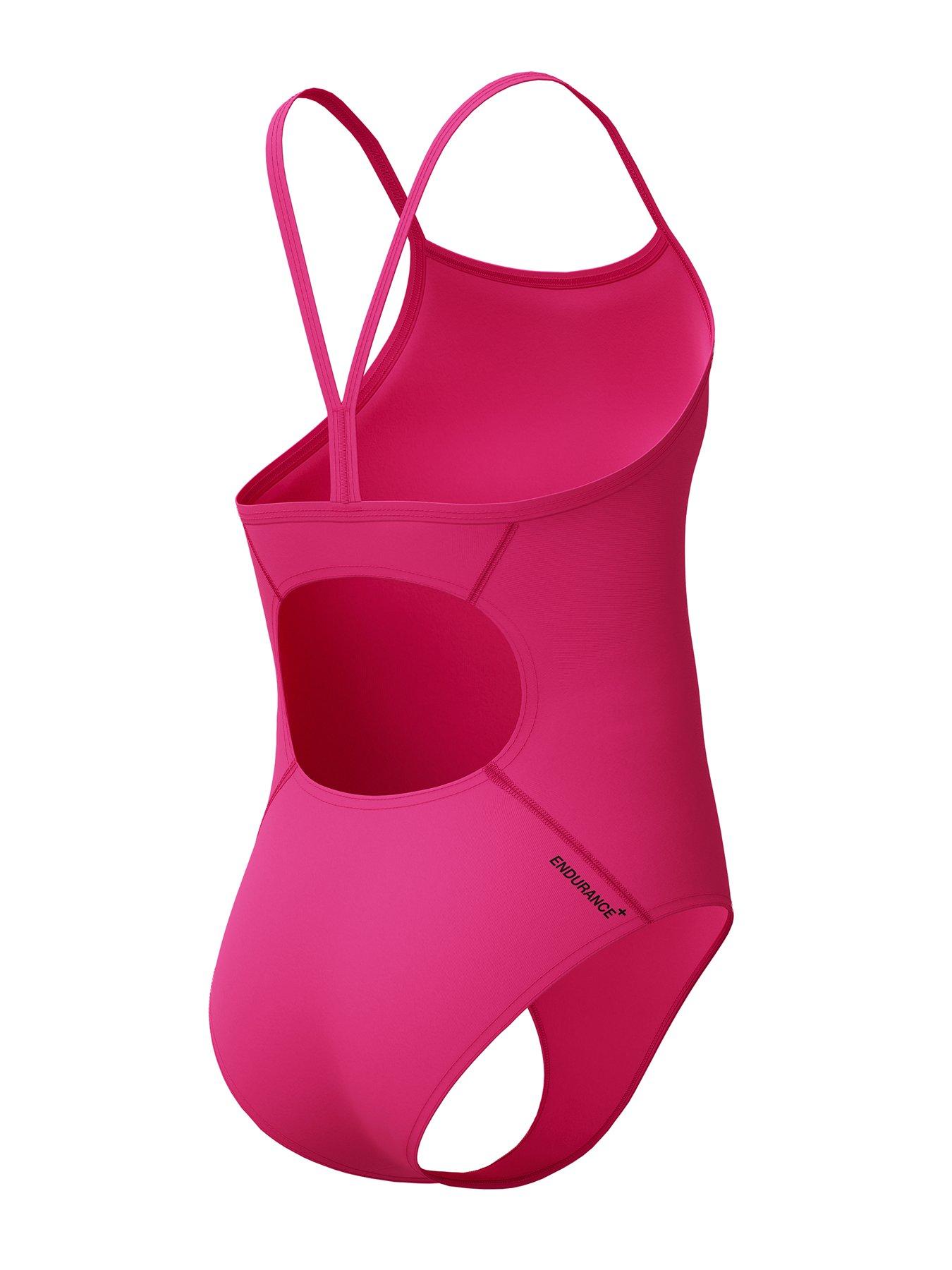 Image 5 of 5 of Speedo Girls Endurance+ Logo Thinstrap One Piece - Pink