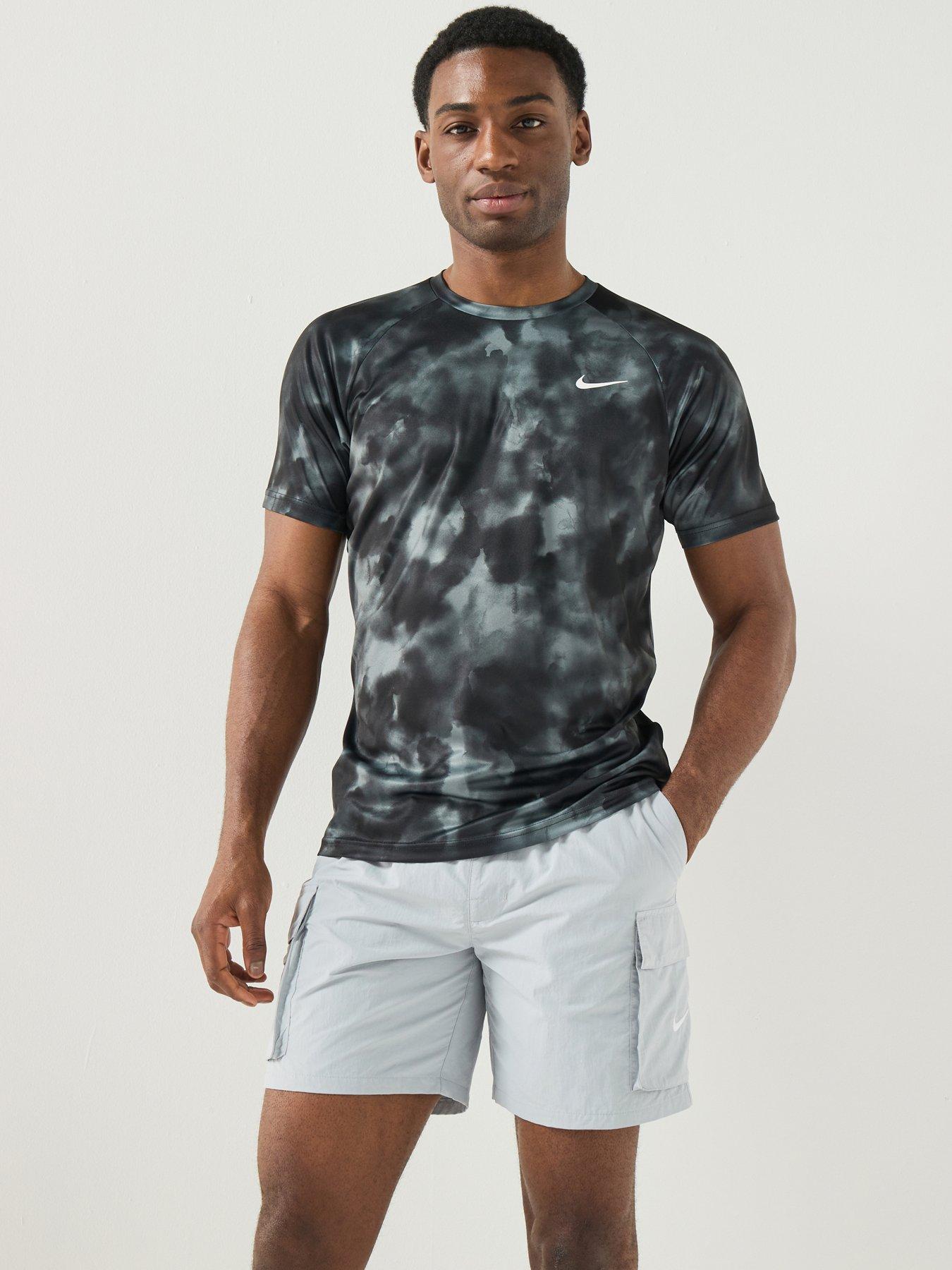 Image 1 of 6 of Nike Mens Short Sleeve Hydroguard T Shirt - Black