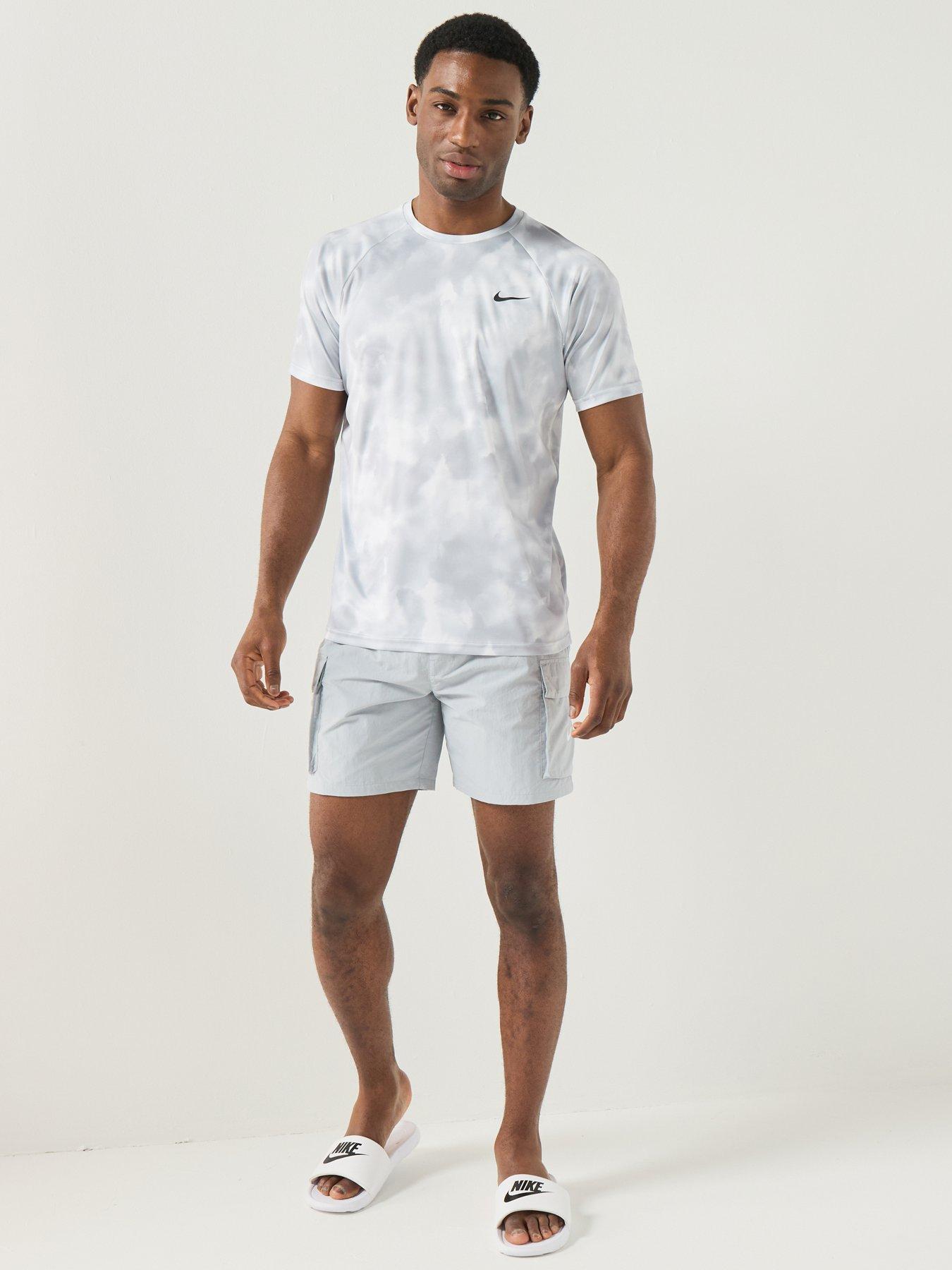 Image 3 of 5 of Nike Mens Short Sleeve Hydroguard T Shirt - Grey - White