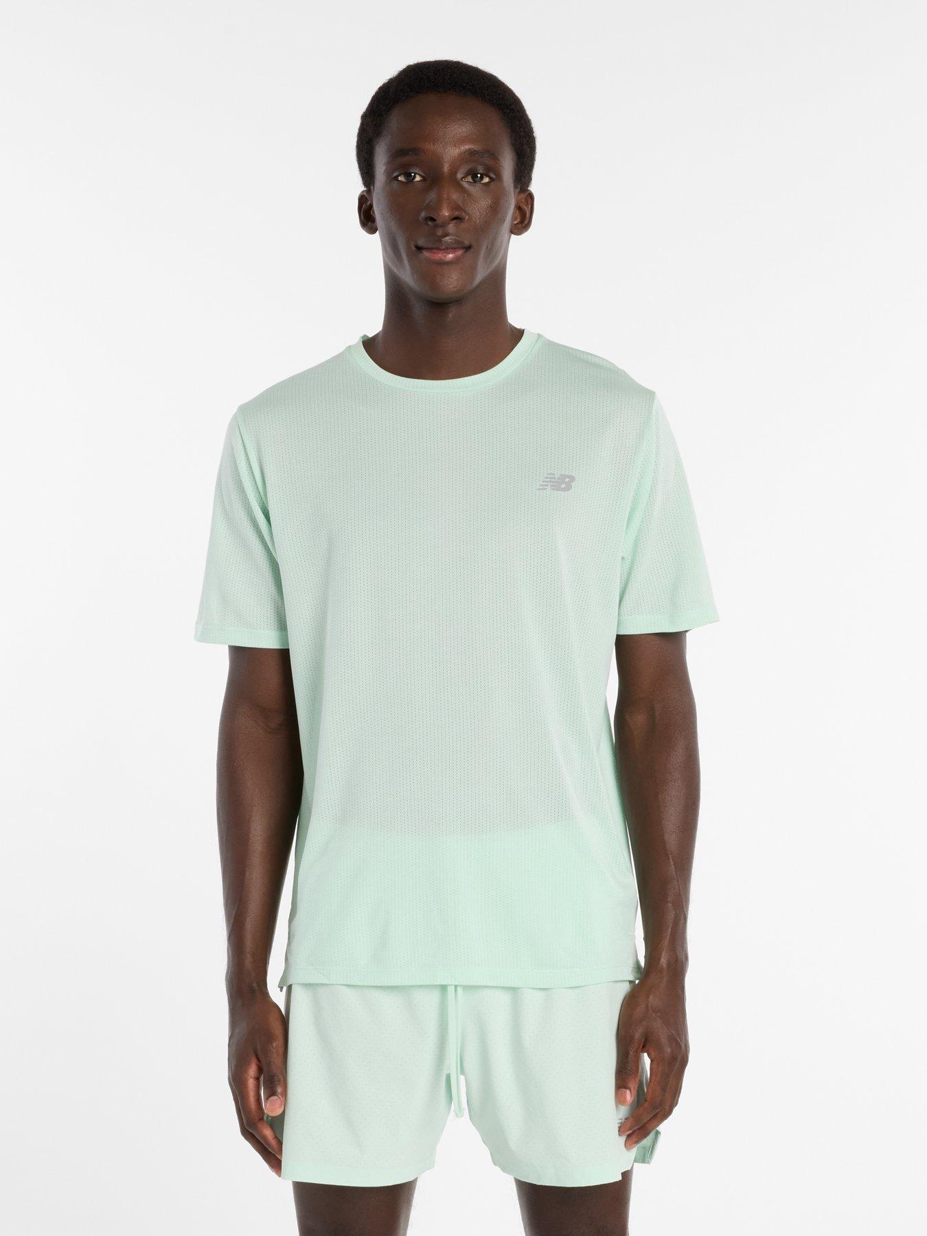 New Balance Mens Running Athletics T-Shirt, Green, Size M, Men