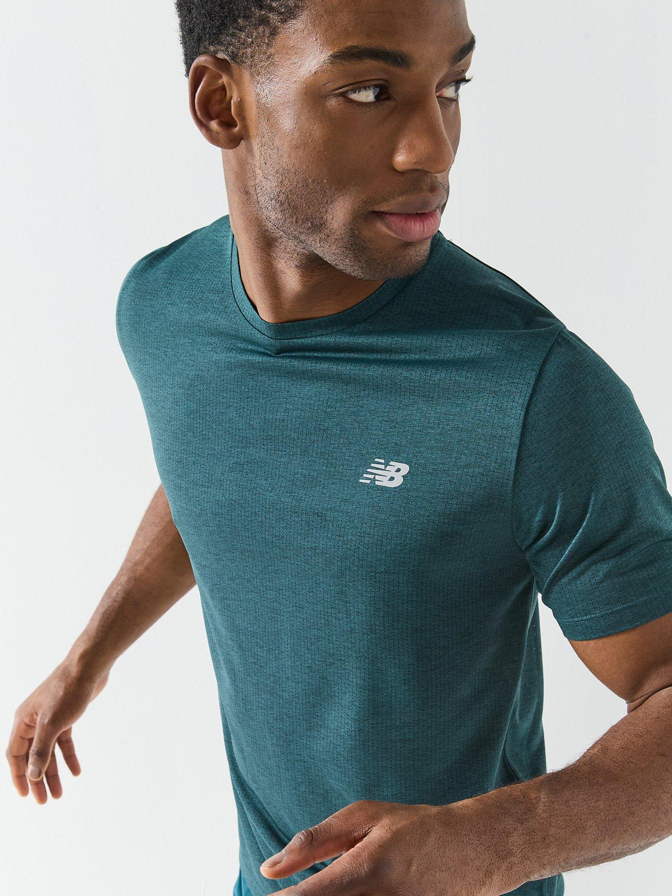 New Balance Mens Running Athletics T-Shirt, Green, Size S, Men