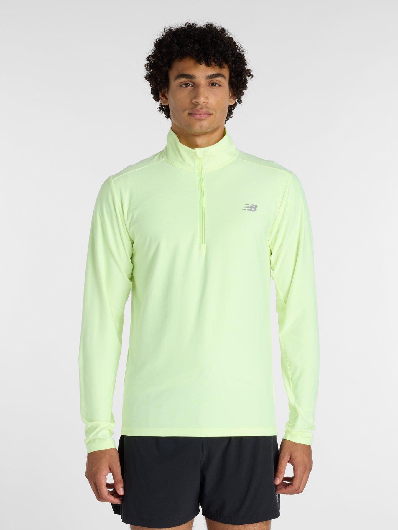 New Balance Mens Training Space Dye 1/4 Zip Top, Yellow, Size 2Xl, Men
