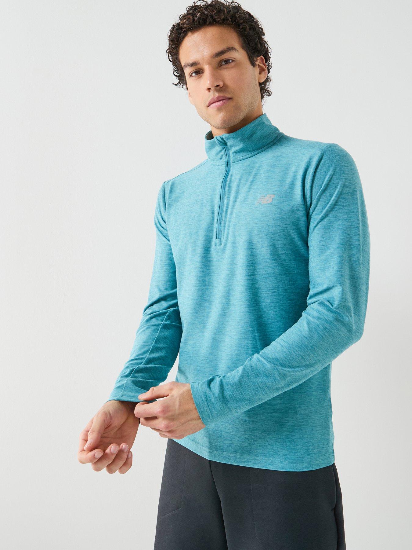 New Balance Mens Training Space Dye 1/4 Zip Top, Green, Size 2Xl, Men