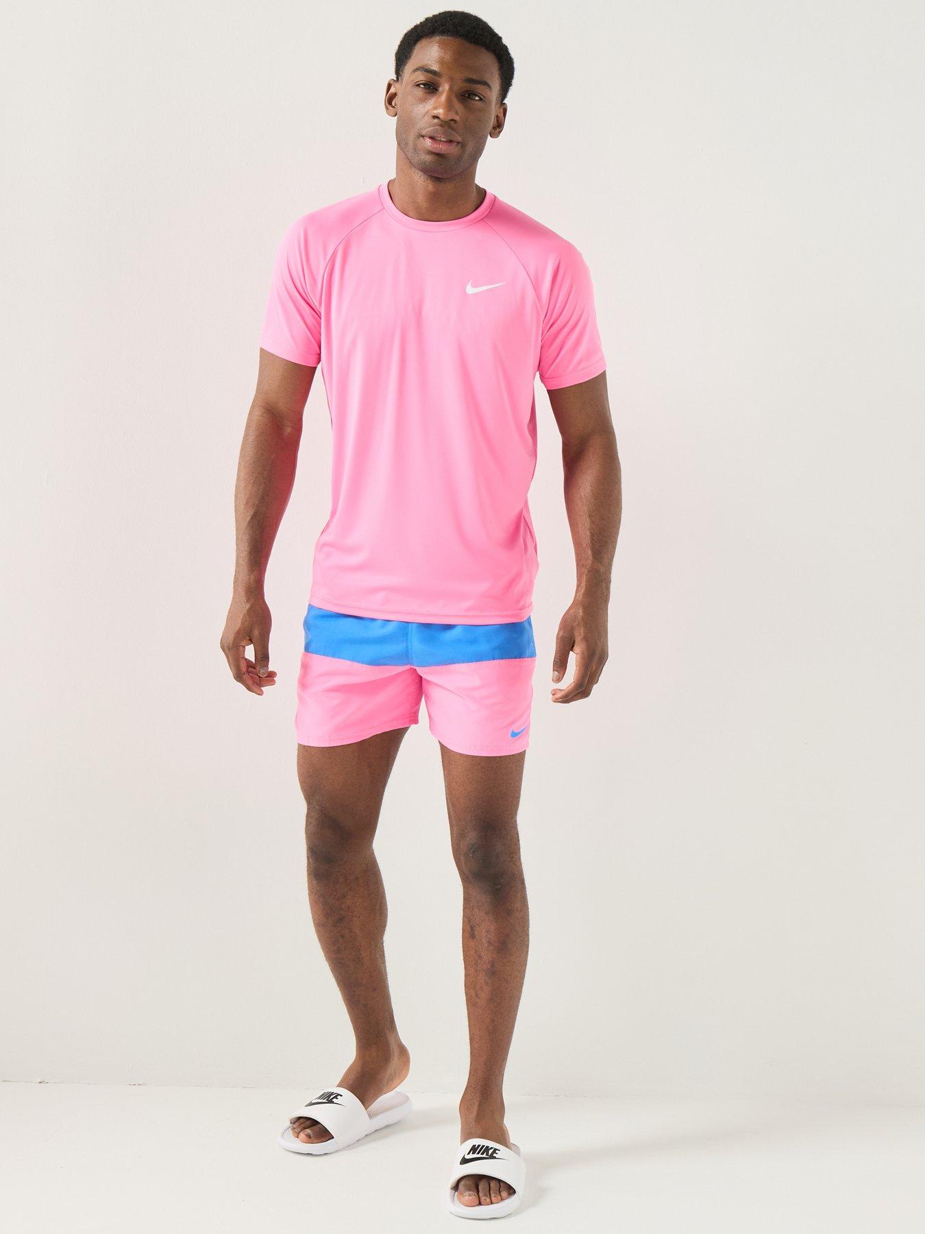 Image 3 of 5 of Nike Mens Short Sleeve Hydroguard T Shirt - Pink
