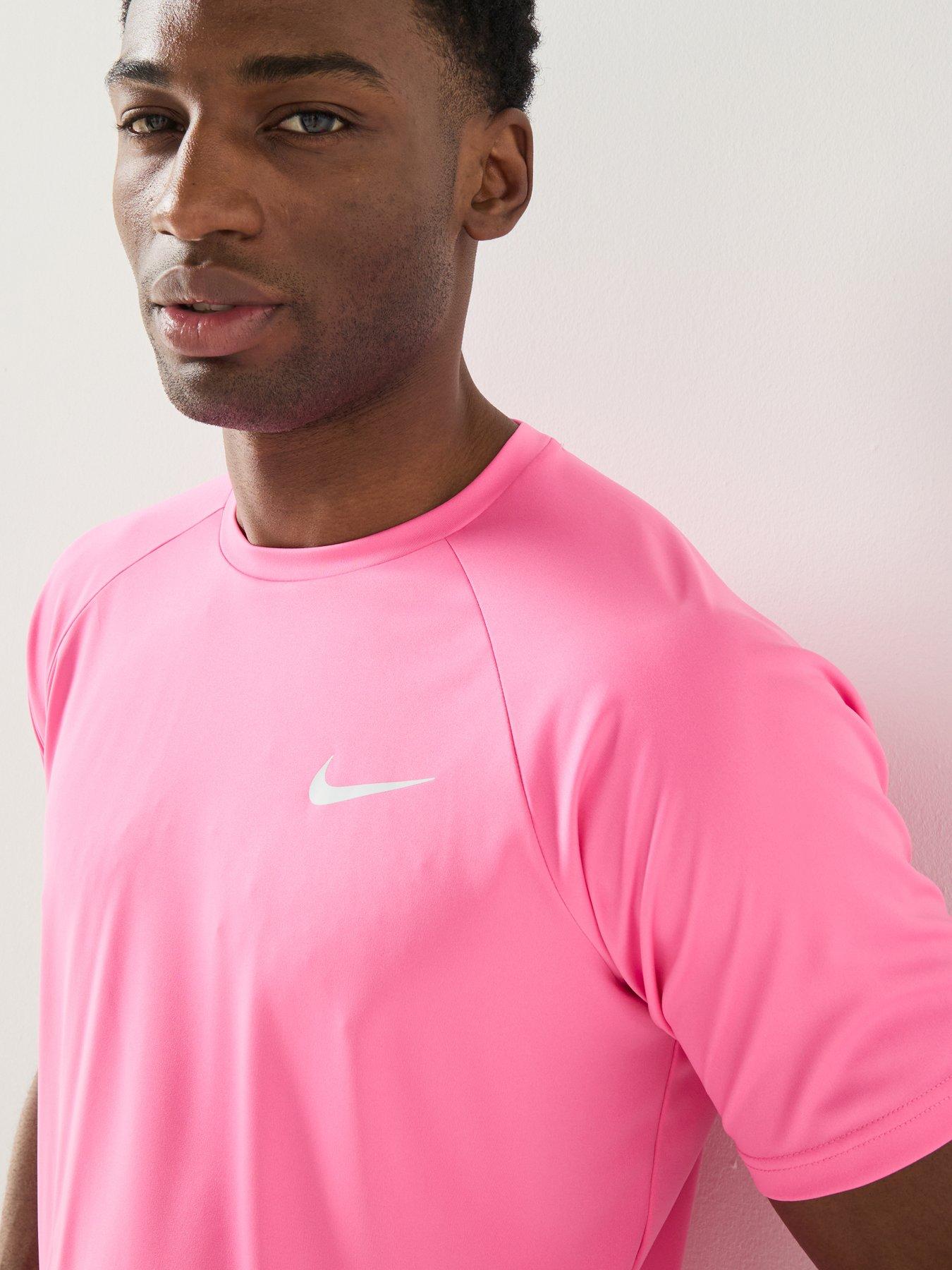 Image 4 of 5 of Nike Mens Short Sleeve Hydroguard T Shirt - Pink